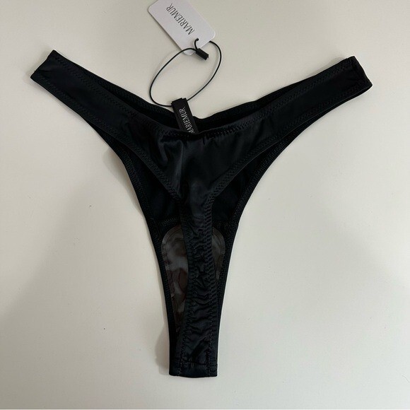MarieMur Women’s Adriana Thong Panties Black XS