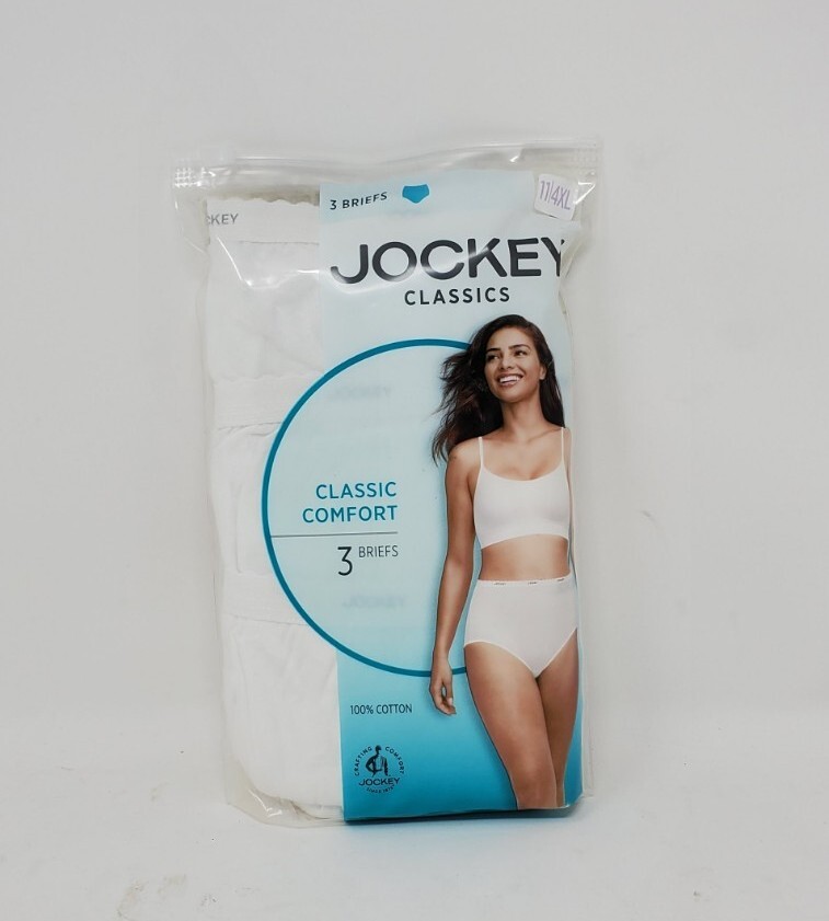 Jockey Classics 3 Briefs white elastic waistband sz 11/4xl