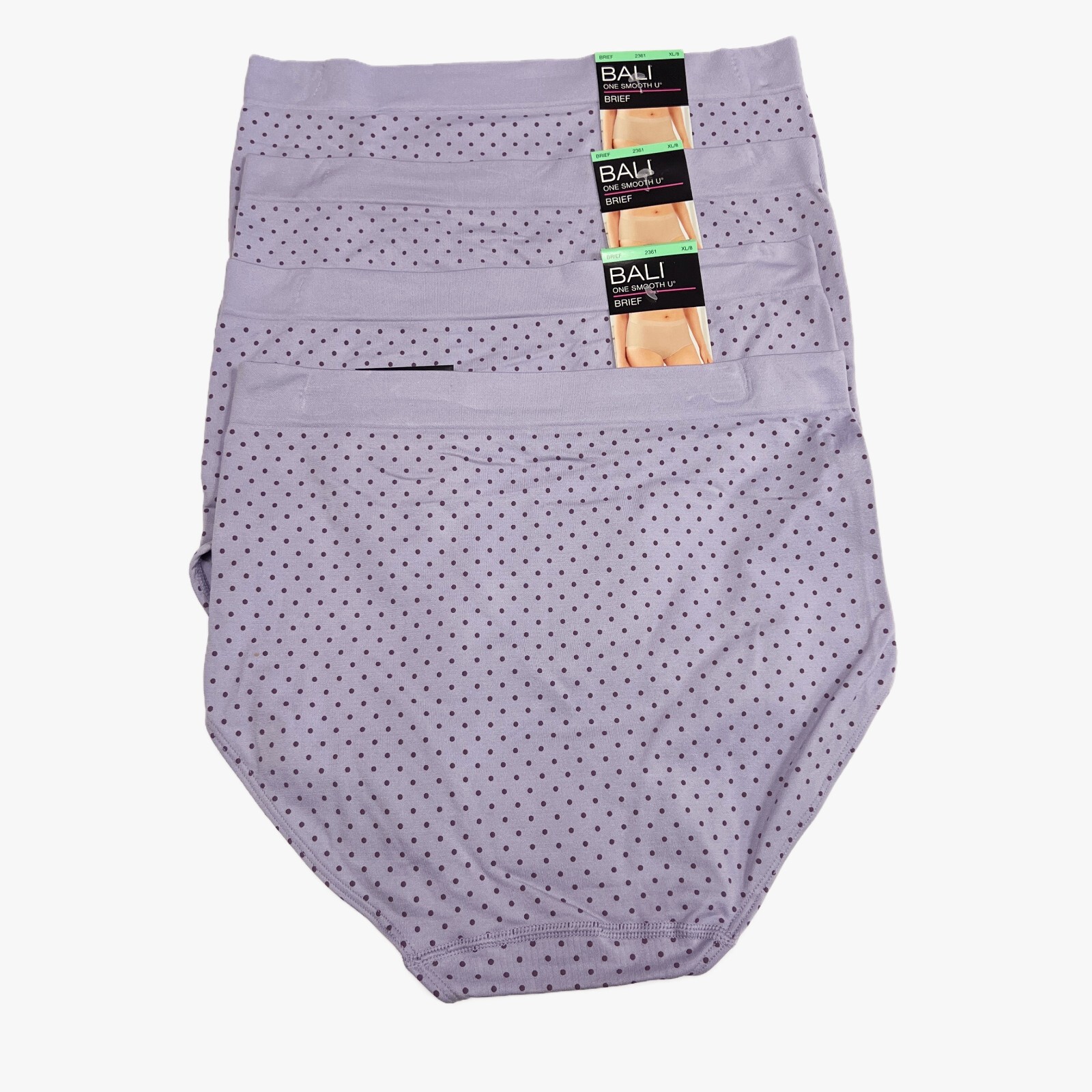 4 Bali One Smooth U Brief Panty XL 8 NWT 2361 4 PACK