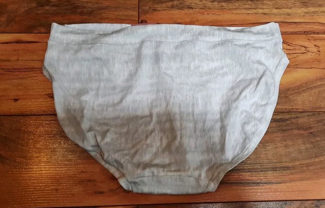 Auden Womens Bikini Underwear Panties Comfort Size L 12-14 Gray Striped 4 Pairs