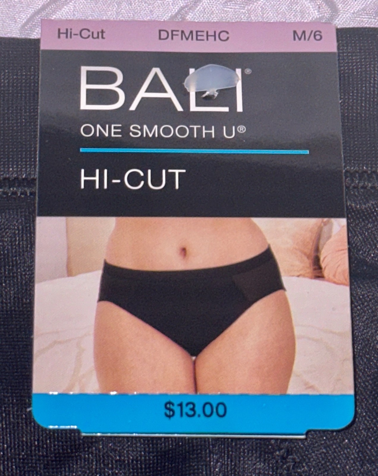 BALI One Smooth U Second Skin Micro Black Hi Cut Panty Womens S M L 7 XL 8 2XL 9