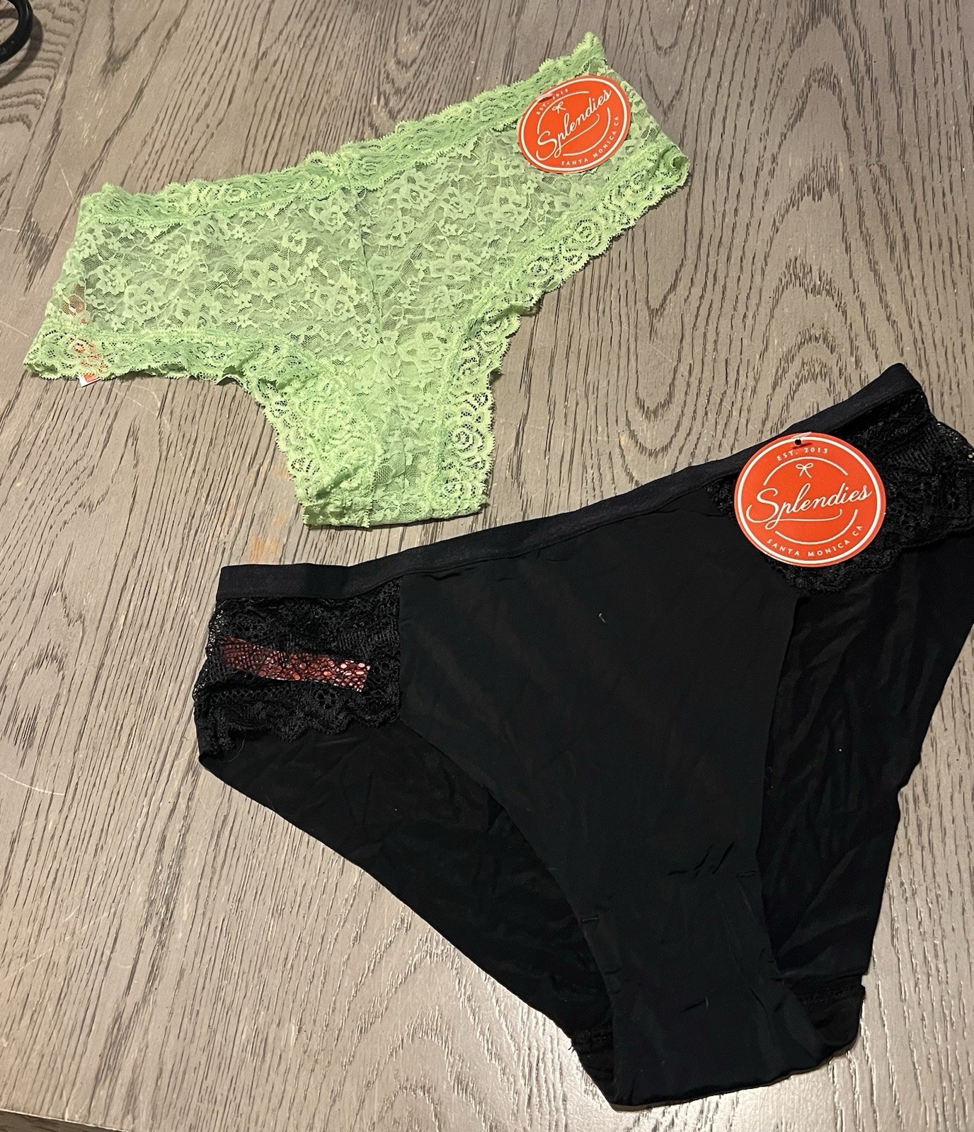 Women’s Lace Spelendies Panties Size XL Green and Black