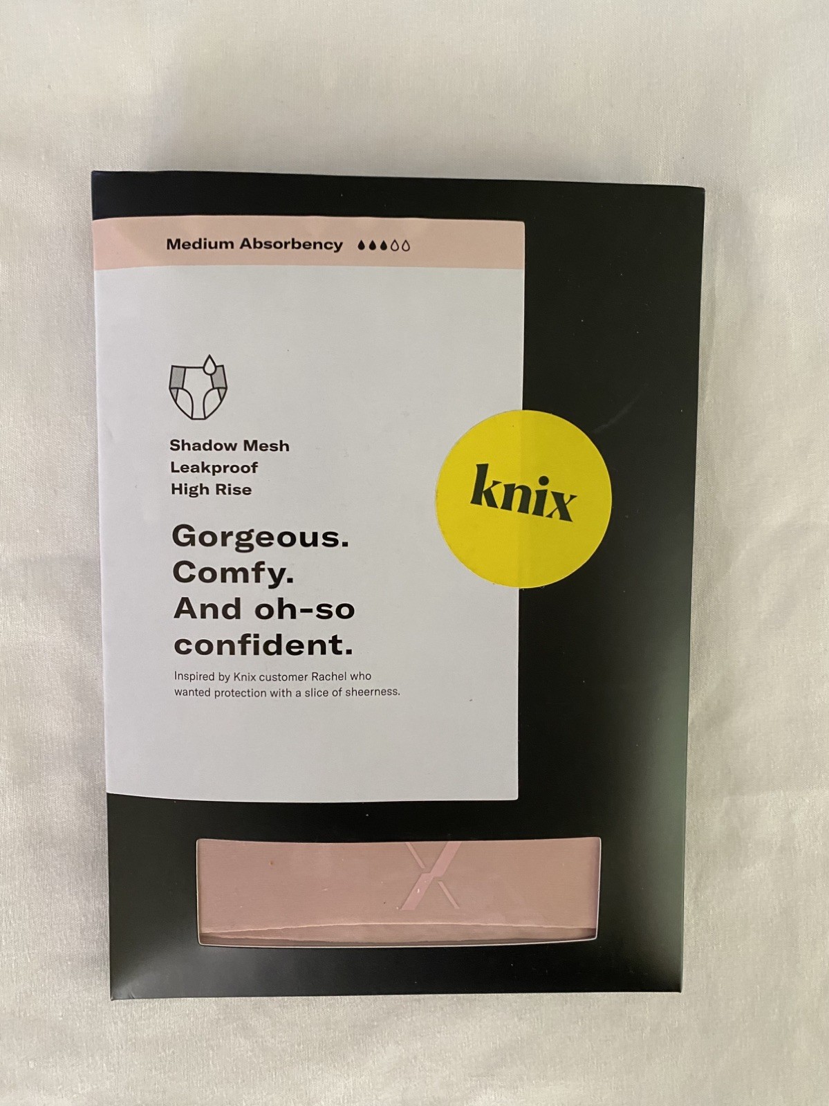 Knix Womens Leak Proof Shadow Mesh, High-Rise Size XXL Panties Rose Water