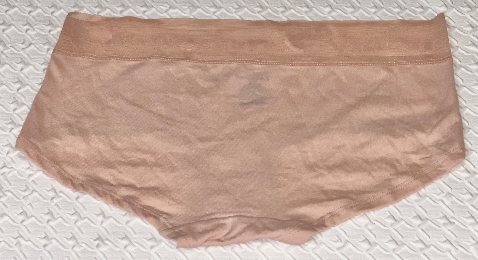 CHAMPION Wide Lace Logo Waistband Almond Pink Girl BoyShort Panty Womens S M XL