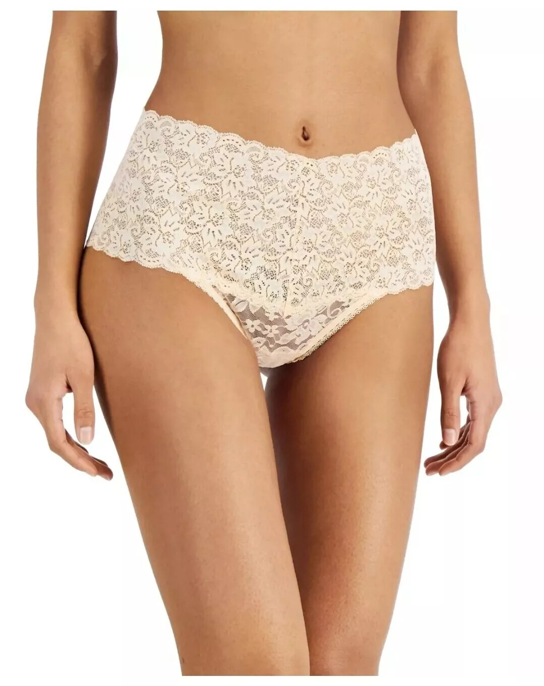 Womens High Waist Thong Lace Panties Almond Latte 3 PAIR XXLarge INC $44 – NWT