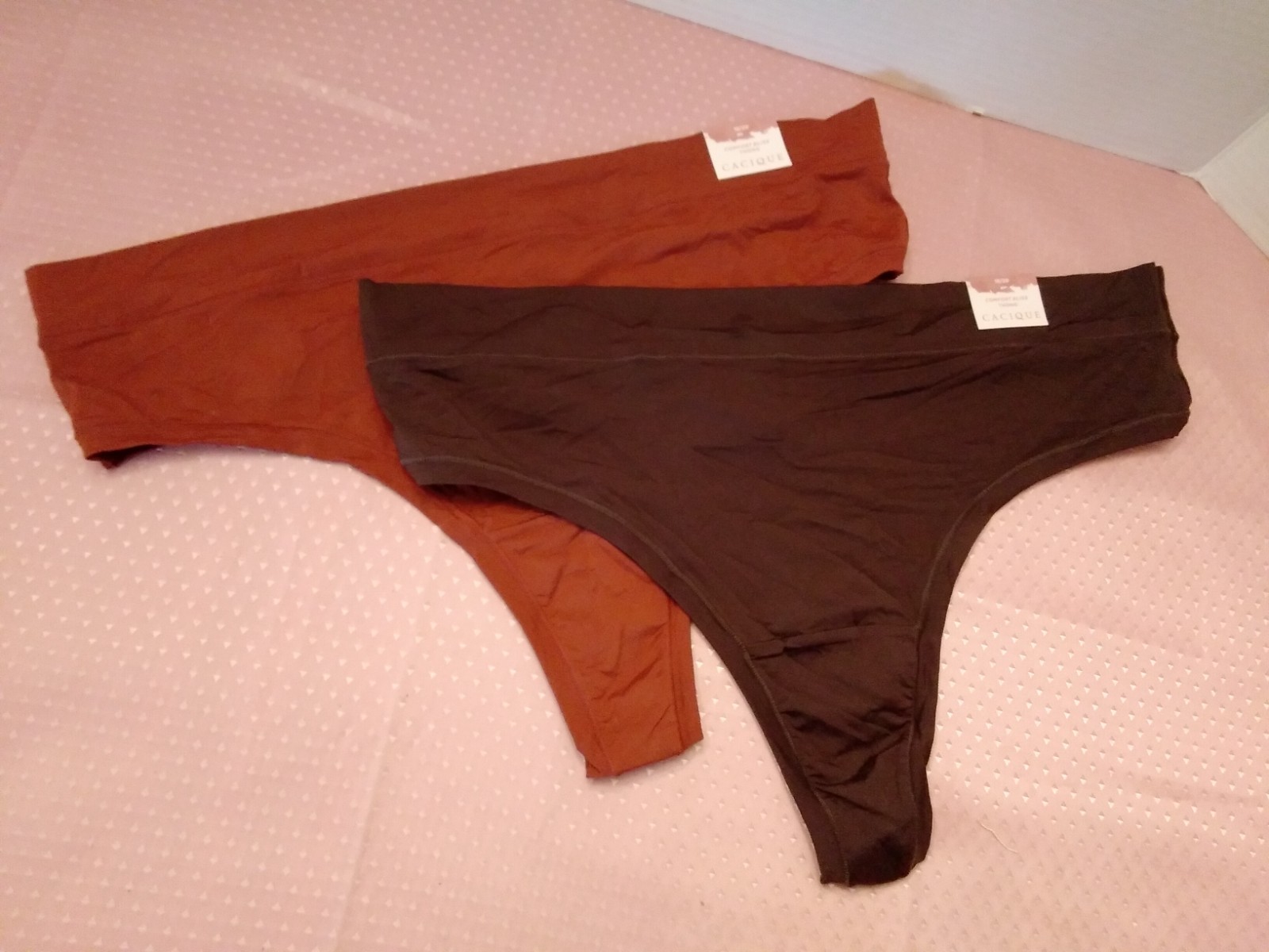 Lane Bryant Cacique 18/20 Comfort Bliss Thong Panty Rust & Brown