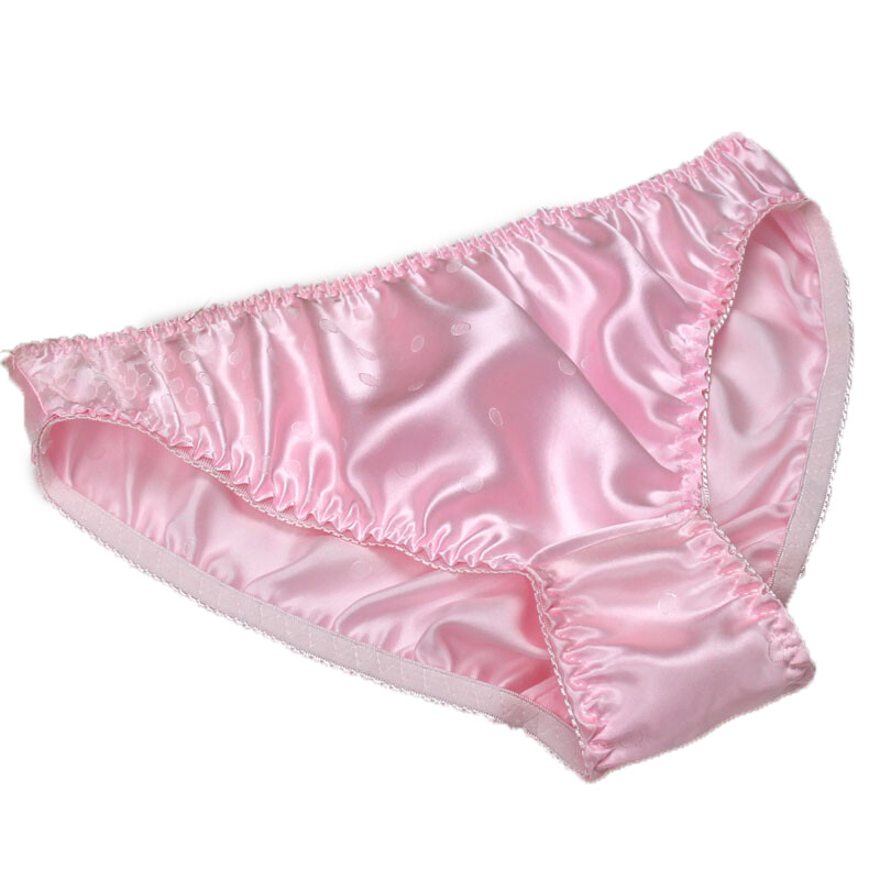 3 Pairs Womens 100% Silk Panties Knickers Jaquard Pink Bikinis Underwear M L XL
