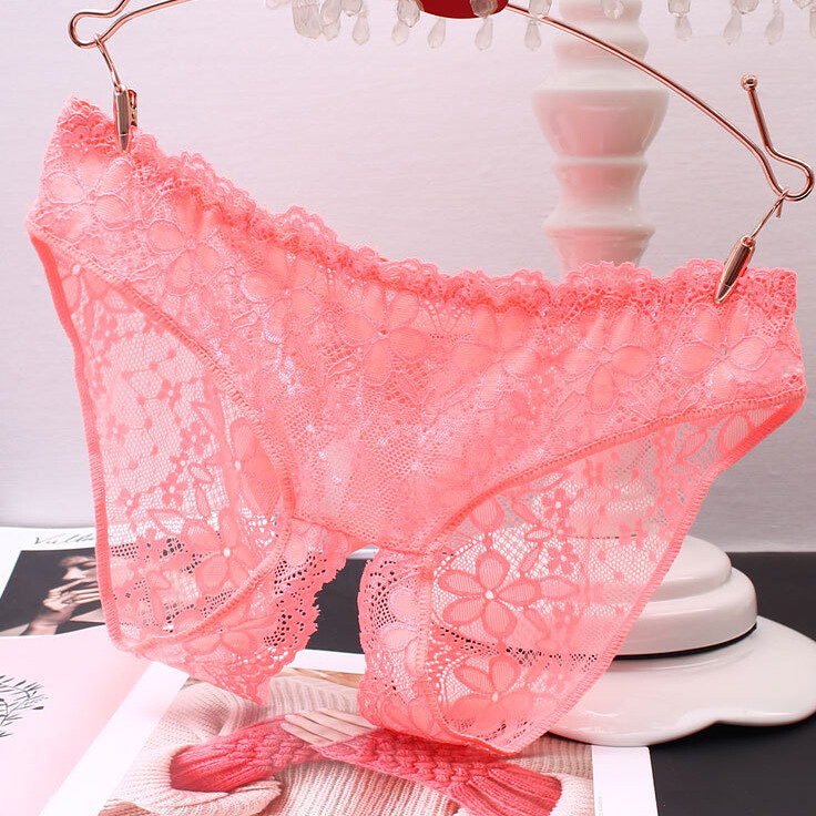 Sexy Women’s See Through Cheeky Panties Thongs Crotchles Lace Briefs Intimates