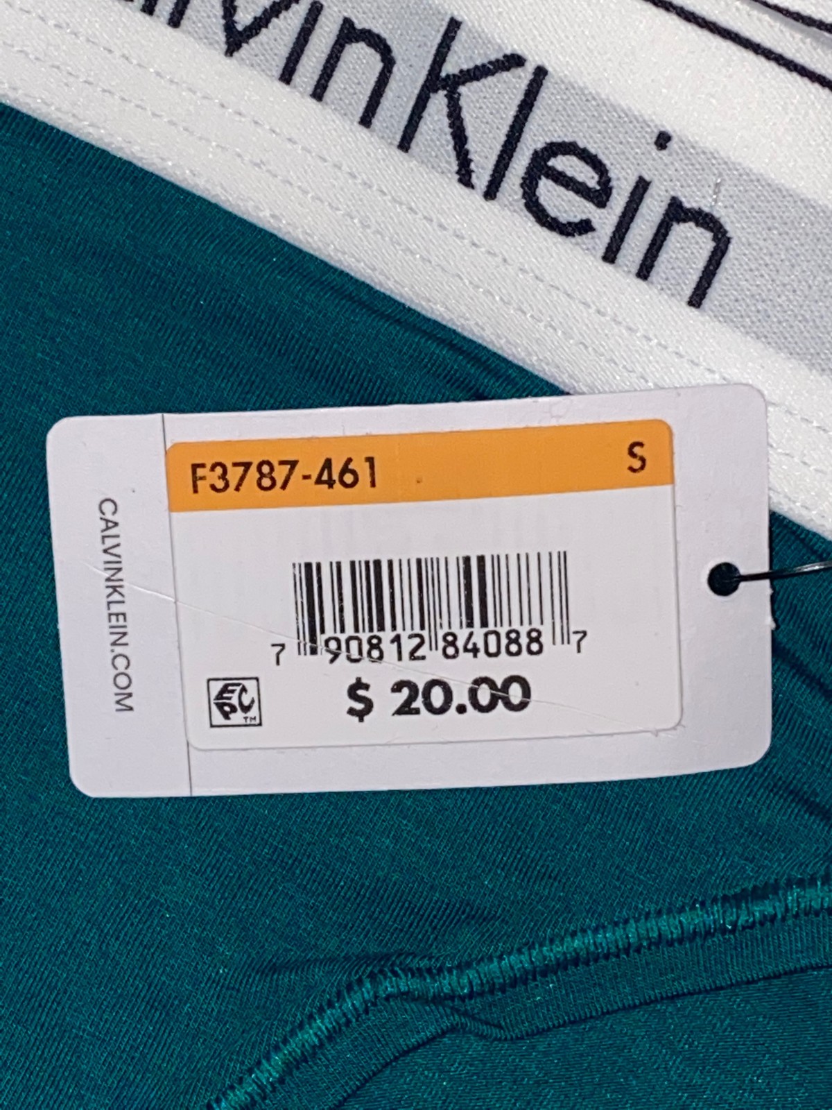 CALVIN KLEIN Modern Cotton Topaz Gemstone Teal Bikini Panty Womens Sz XS 4 S 5
