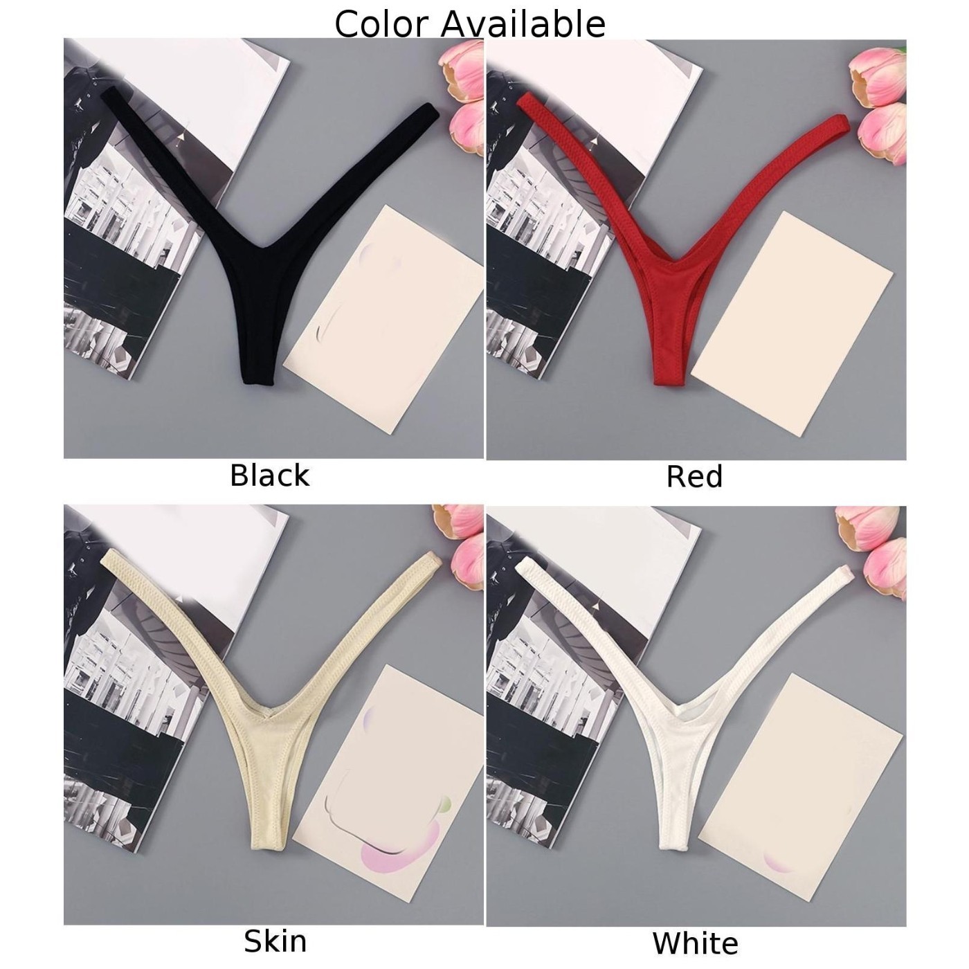 Fashionable T Back Womens Underwear Available in Multiple Solid Colors