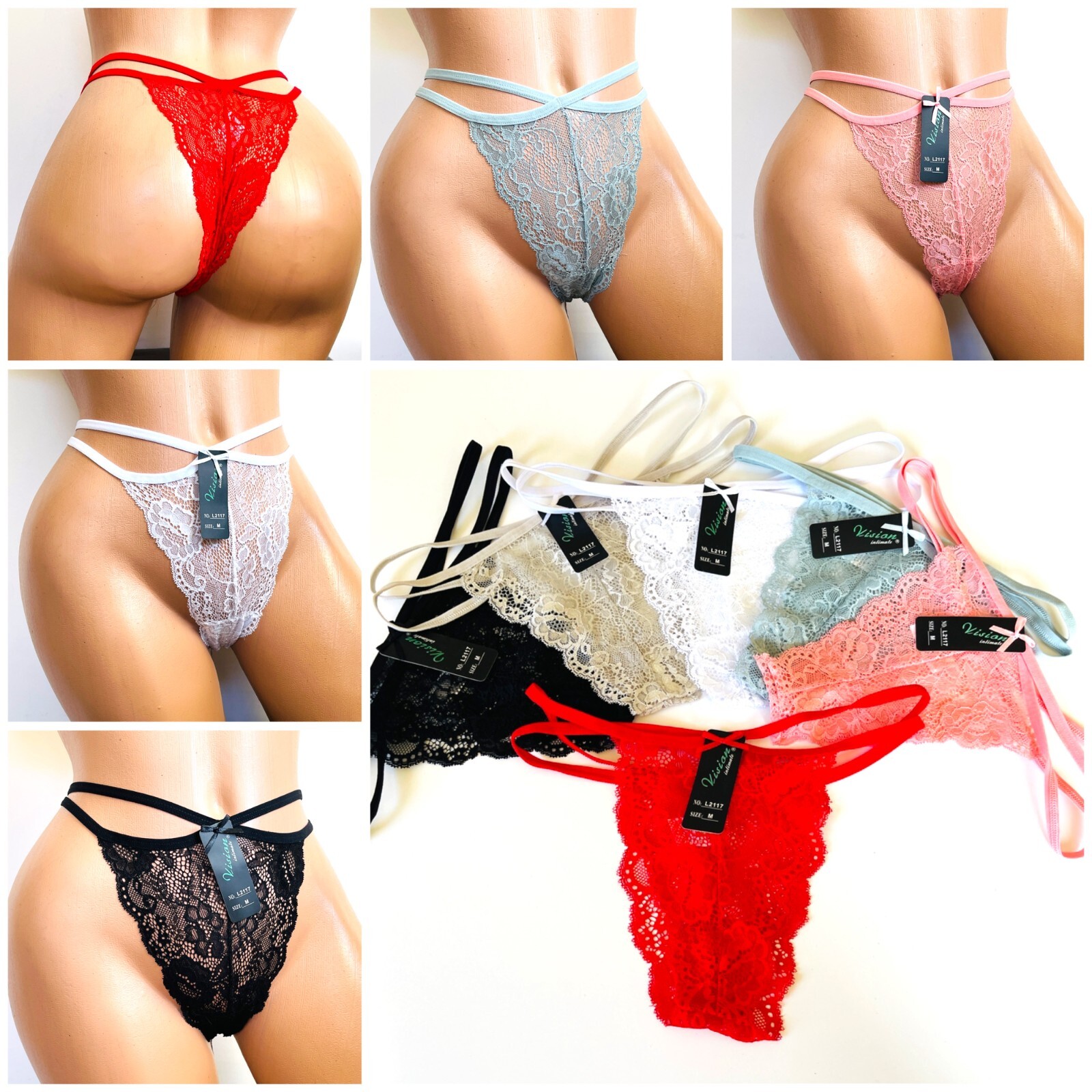 Women’s Thong Tangas G-string Undies panties 6 OR 12 lace sexy Underwear 84 S-XL