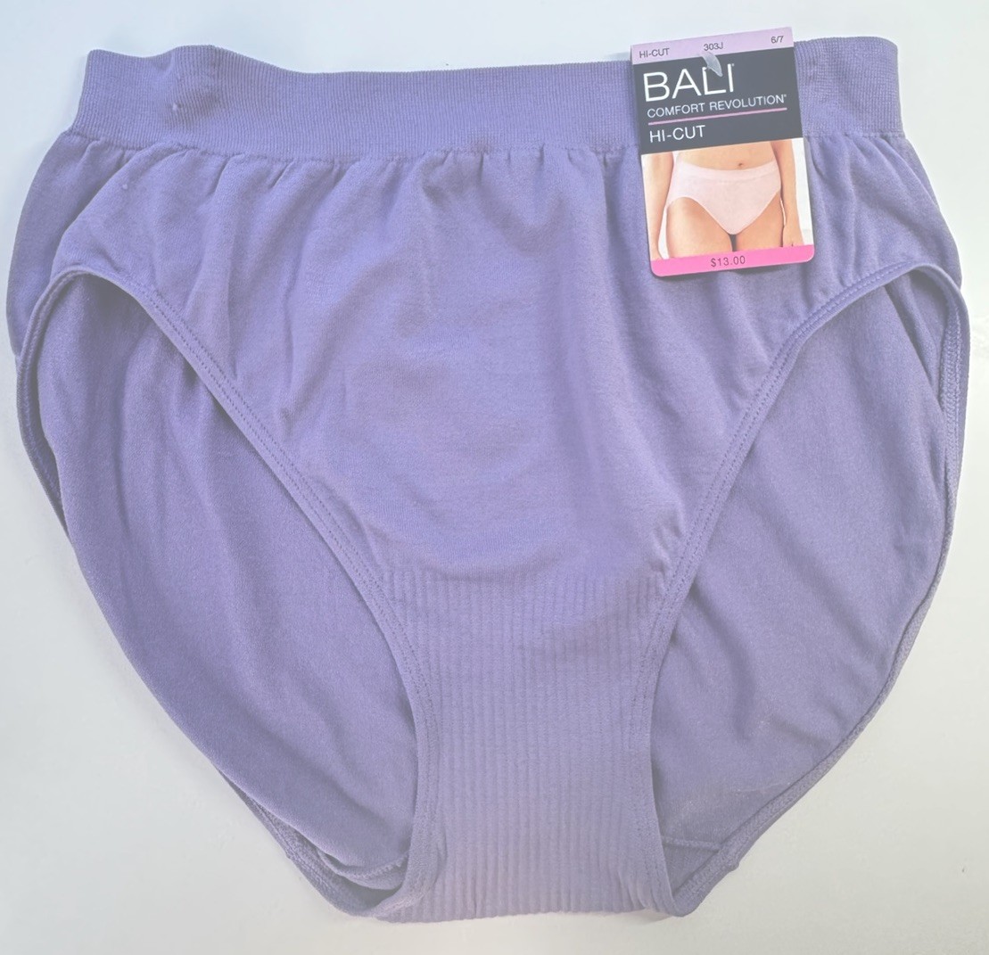 BALI Women’s Size 6 / 7 Comfort Revolution Seamless Hi-Cut Brief Panty Underwear