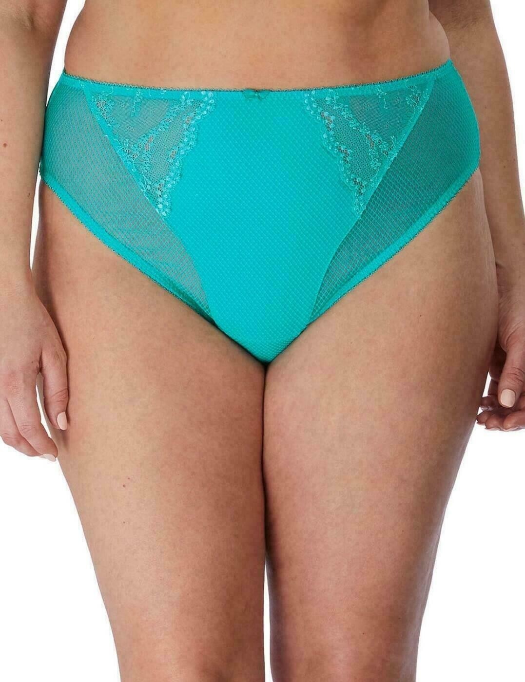 Elomi Charley Brief Size L 14 16 Tahiti Blue High Leg Waist Full Knickers 4386