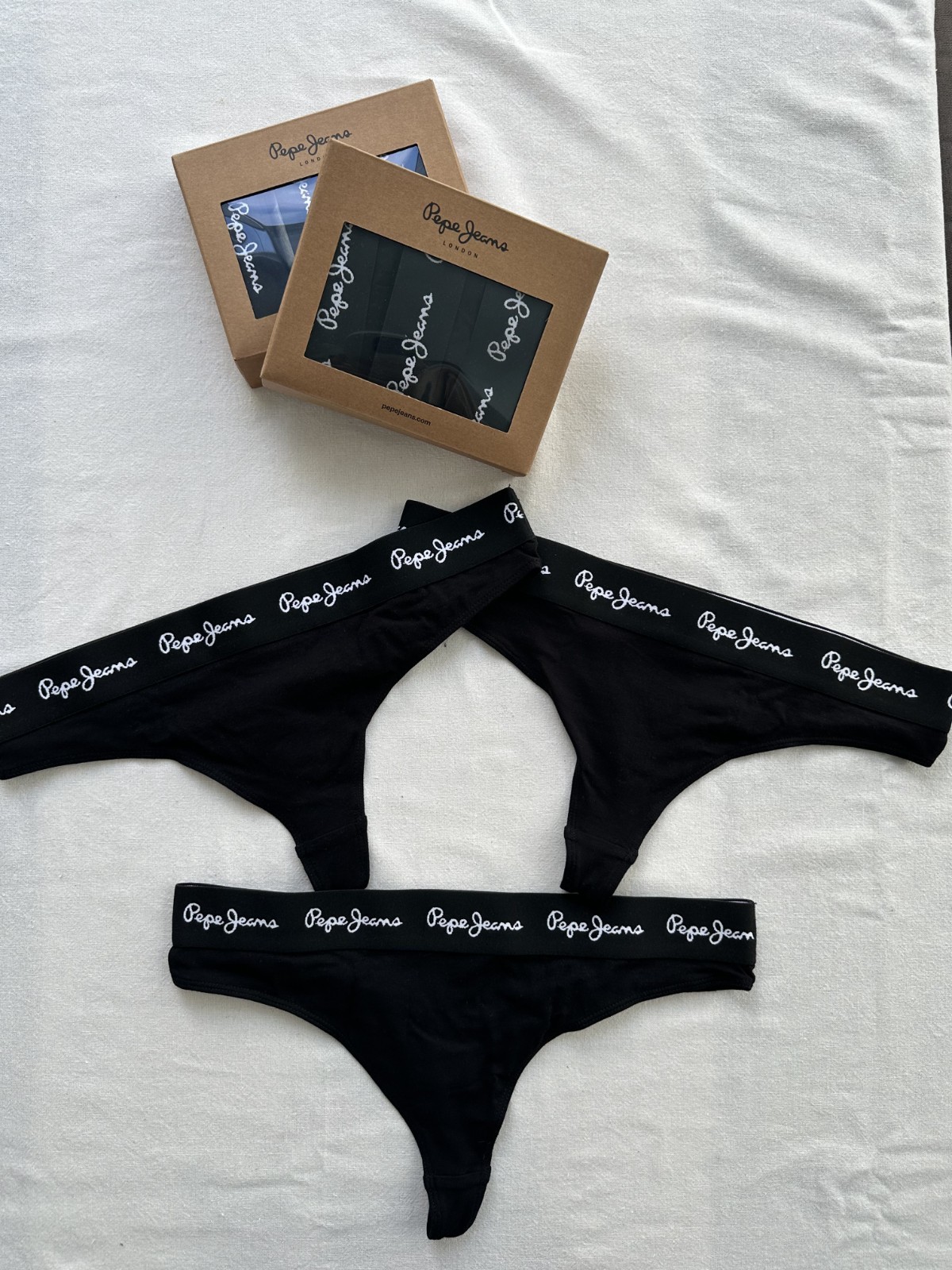 Pepe Jeans London I Women’s 3-Pack Thong Set Cotton Rich In Original Gift Box