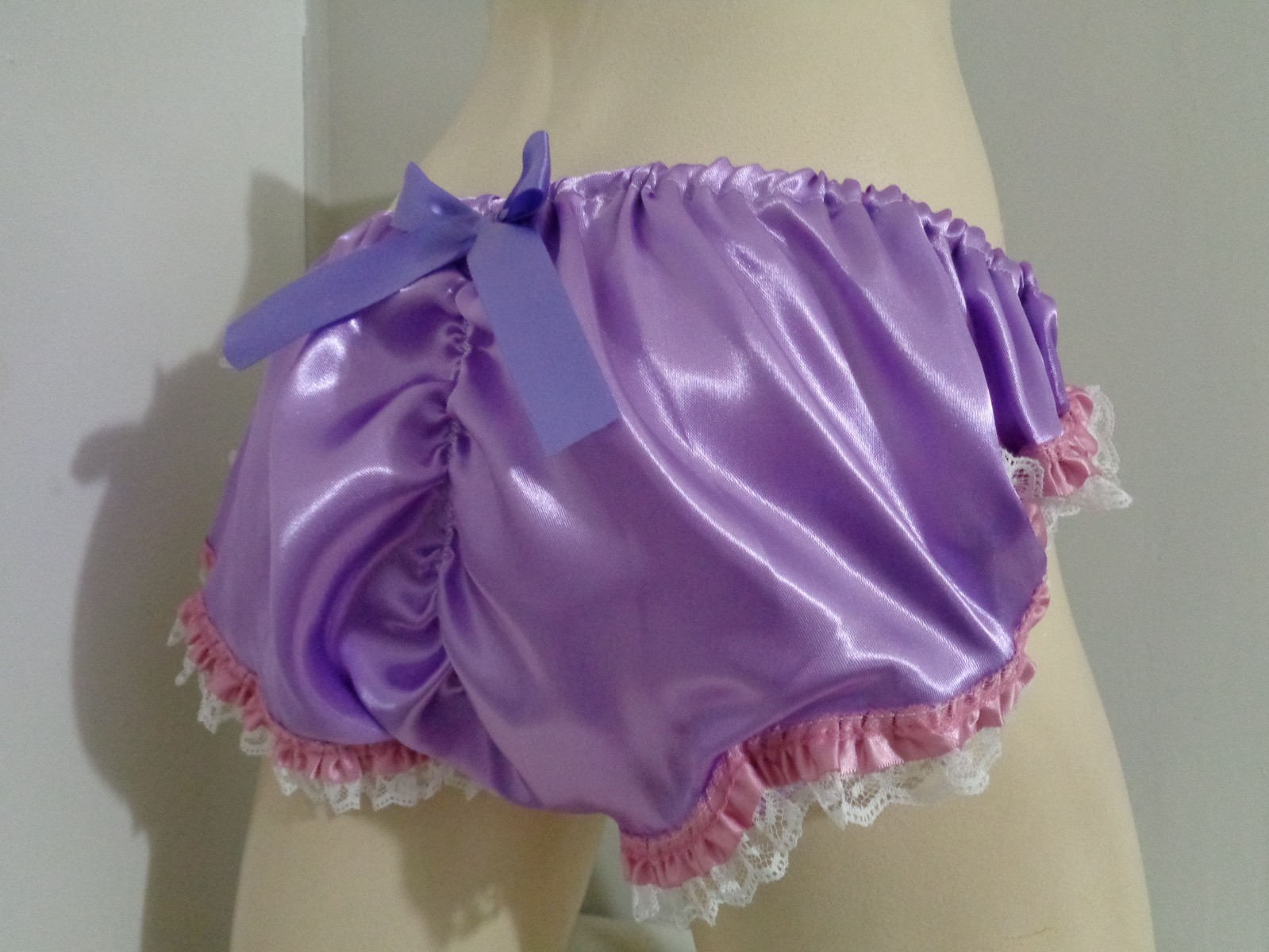 adult sissy lavender ** *frilly men satiny bikini panties bloomer dress-up 33-47