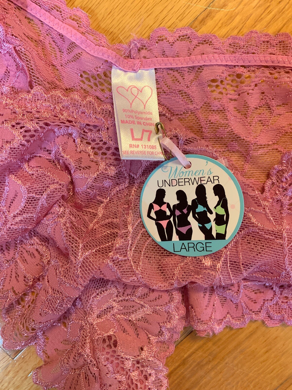 Nwt Lot 3-Boyshort Panty, Beige & 2 Lace Cheeky Panty, Black, Pink L Sexy!