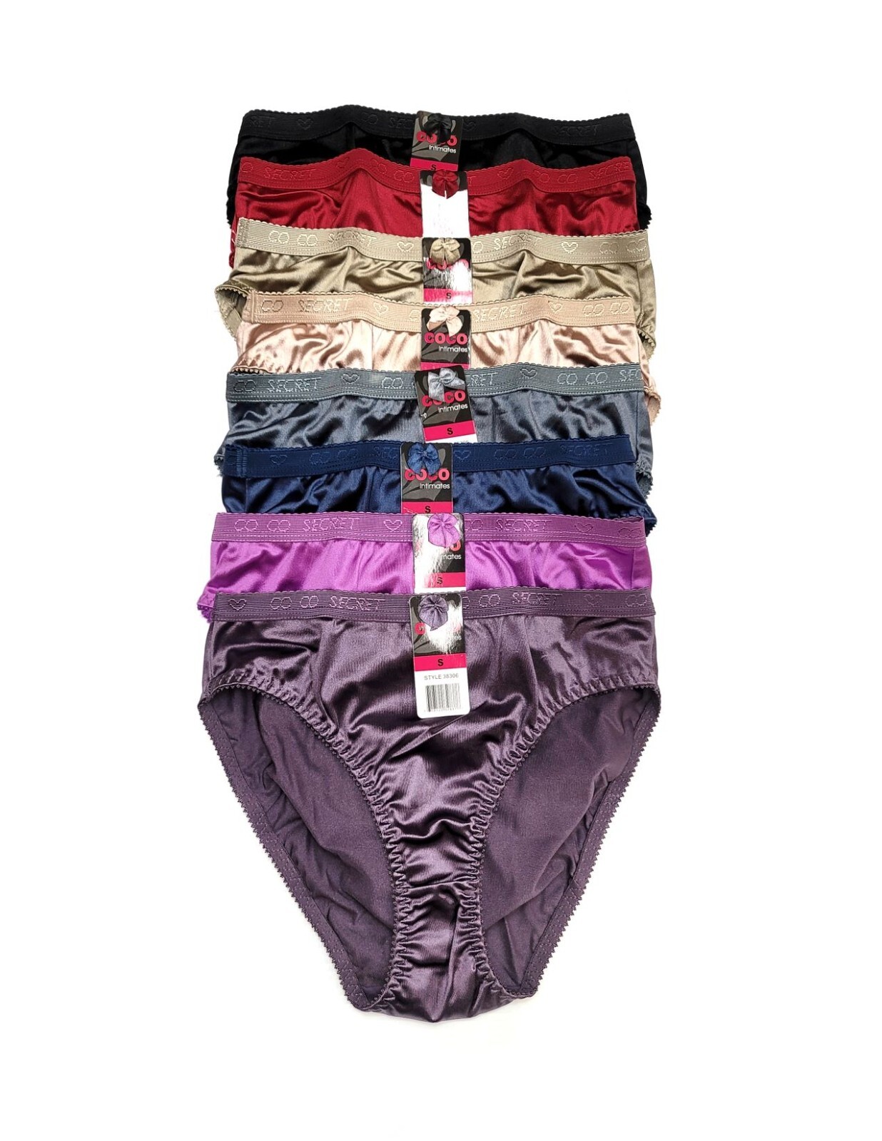 Coco Secret Full Coverage High Waist Light Tummy Control Satin Bikini Panties