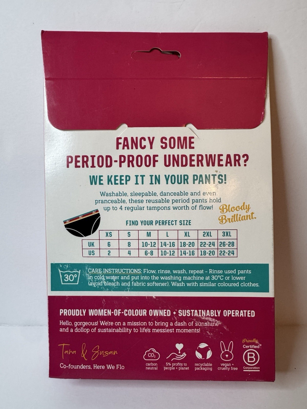 Flo Period-Proof Undies, Hipster Brief , Washable, Size Large – New