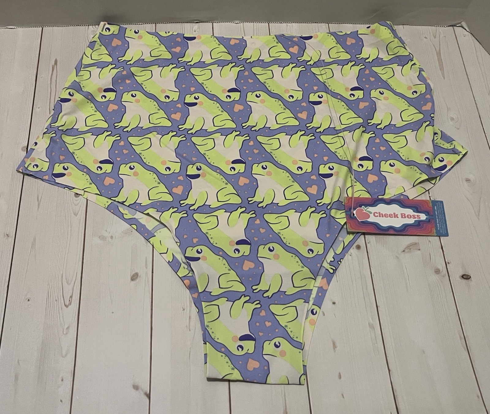 New size XL Cheek Boss high waisted cheeky panties Adorable Frogs print