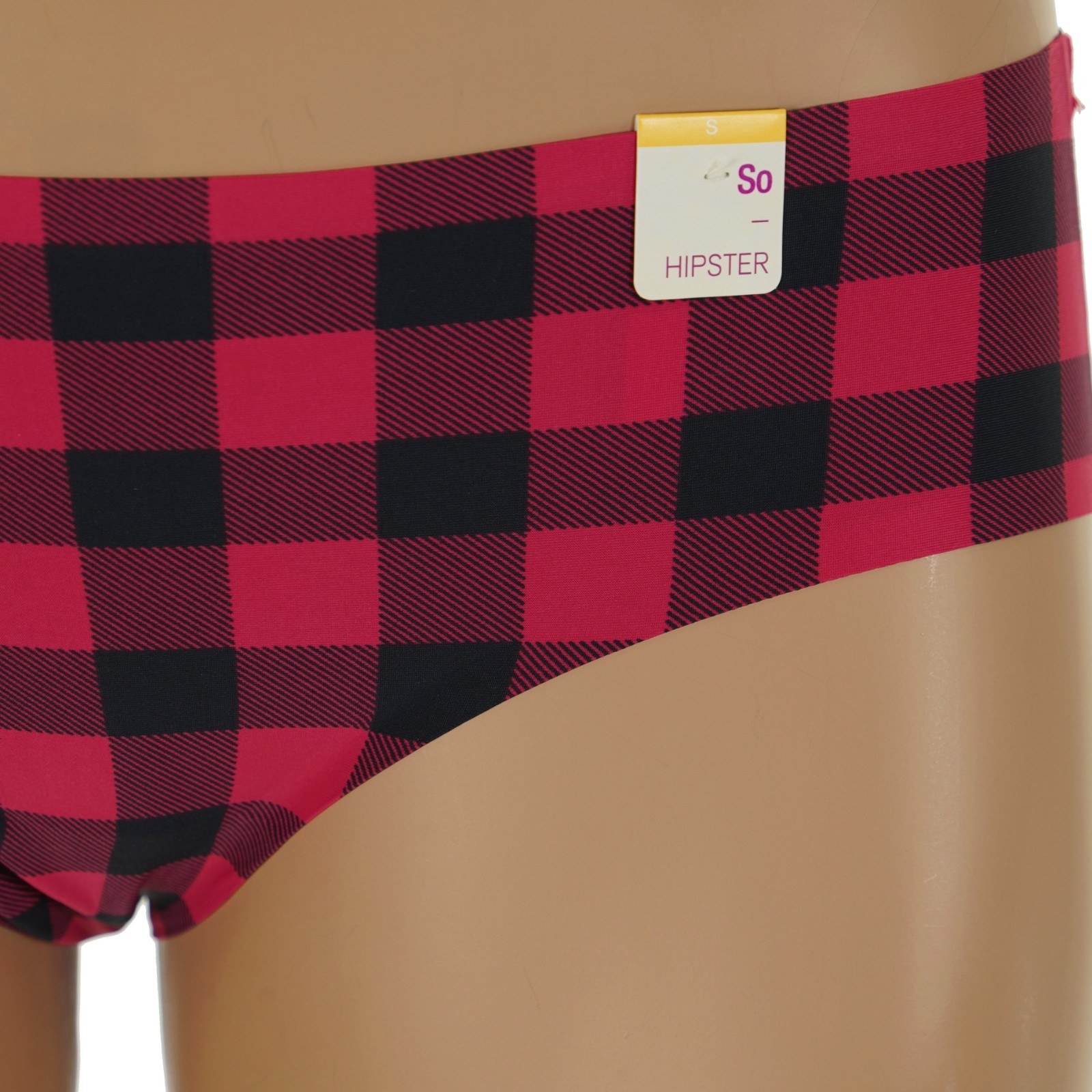 SO Junior’s Size 3-5 SMALL #SO64001 BLACK & RED Buffalo Check HIPSTER PANTIES