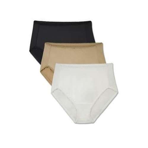 Vanity Fair Radiant 3 Pack Hi Cut Underwear 5XL 12 White Black Tan Panties