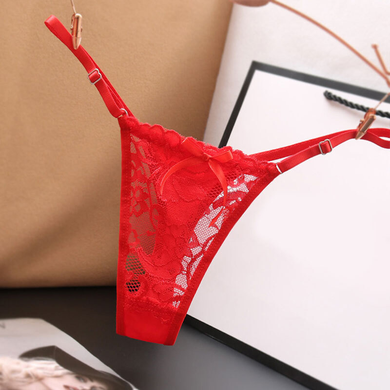 6pcs Lot Womens Sexy Lace Panties G-string Thong Low Waist Brief Sheer Underwear