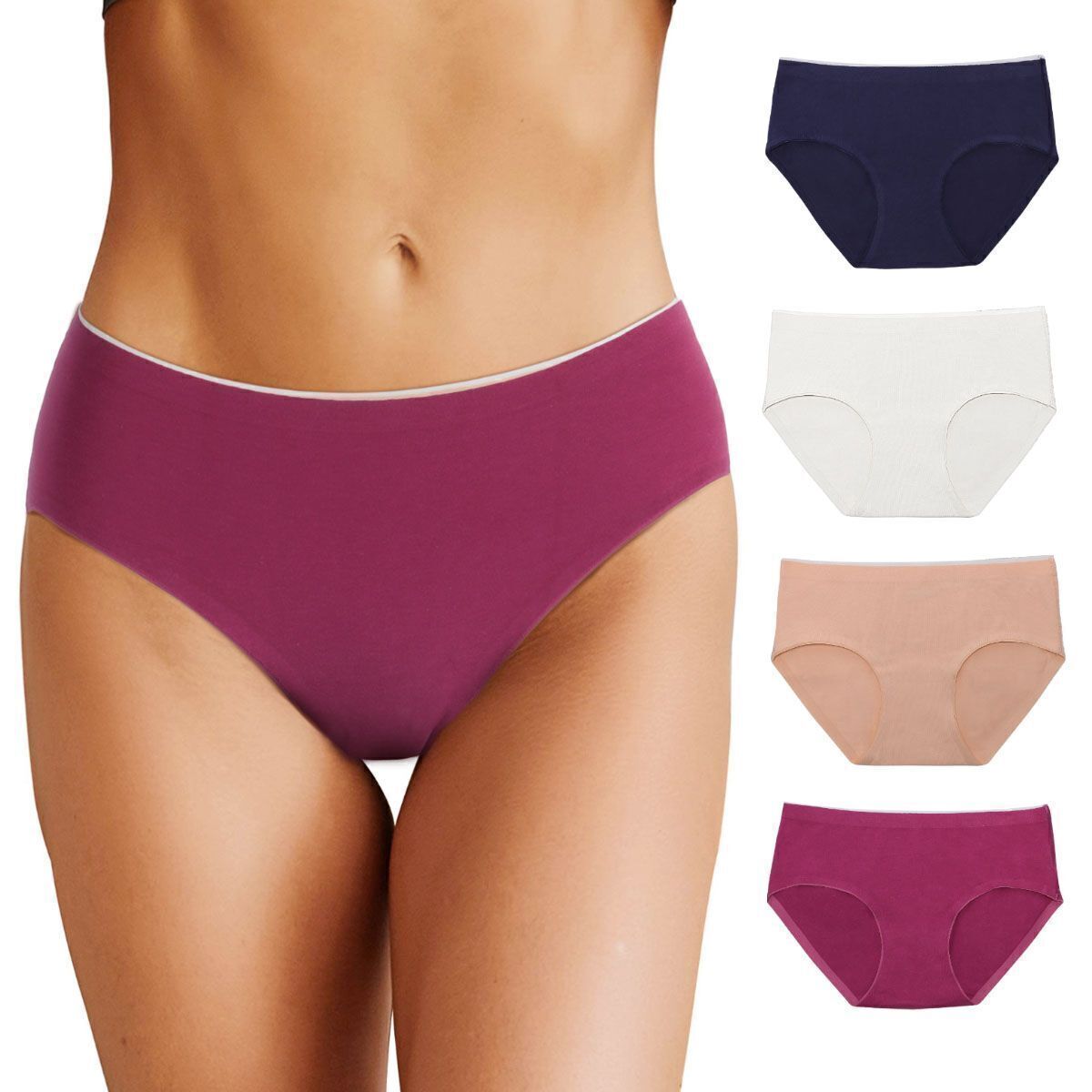 4pcs/Set No Ride Up Low Rise Cotton Brief Panties Underwear Women’s Tag-free USA