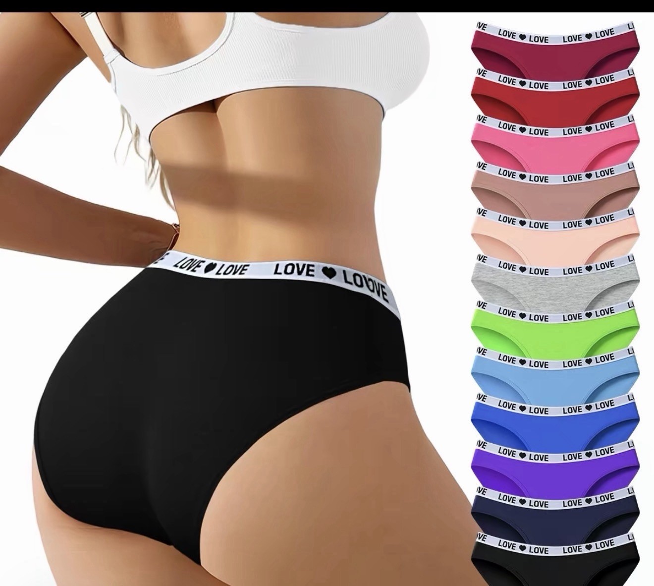 Yun Meng Ni Pink Cotton Solid Bikini Panties Logo Accent Women’s Size L