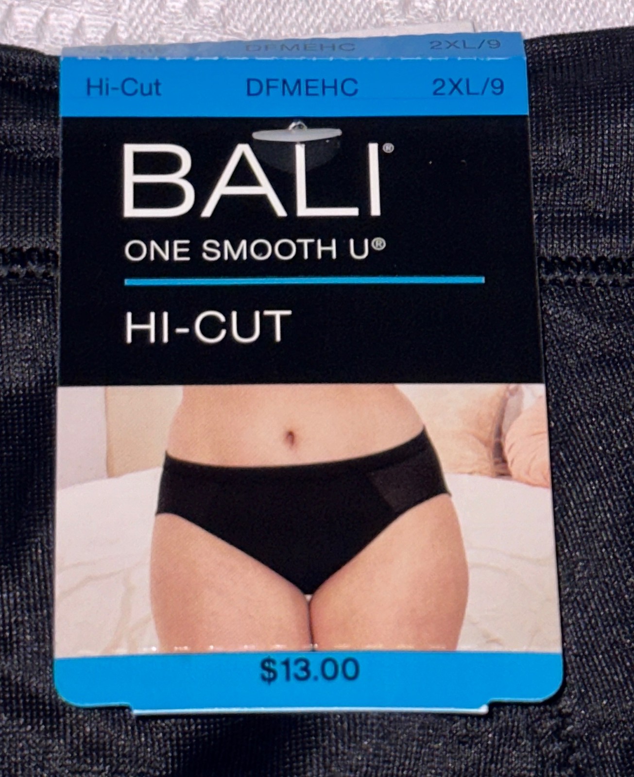 BALI One Smooth U Second Skin Micro Black Hi Cut Panty Womens S M L 7 XL 8 2XL 9