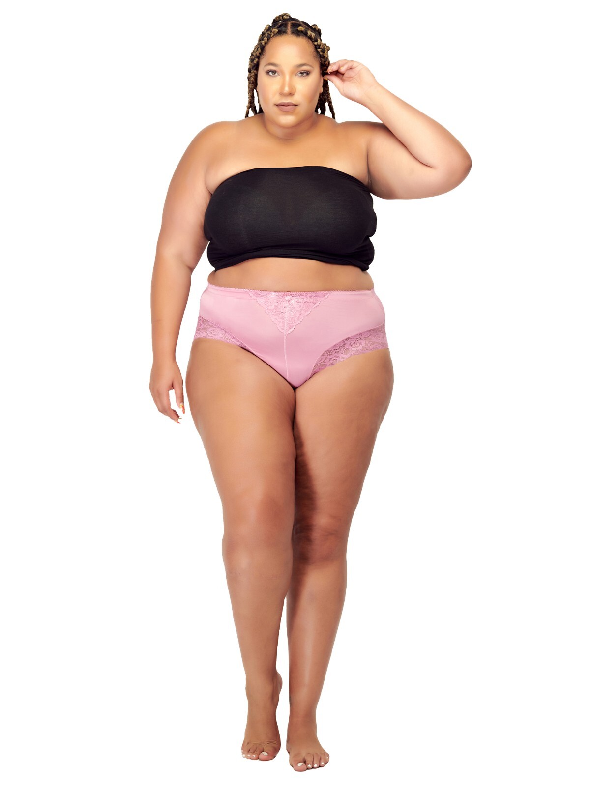 Barbra 5 Pack Plus Size Womens Light Control Full Coverage Lace Briefs Panties
