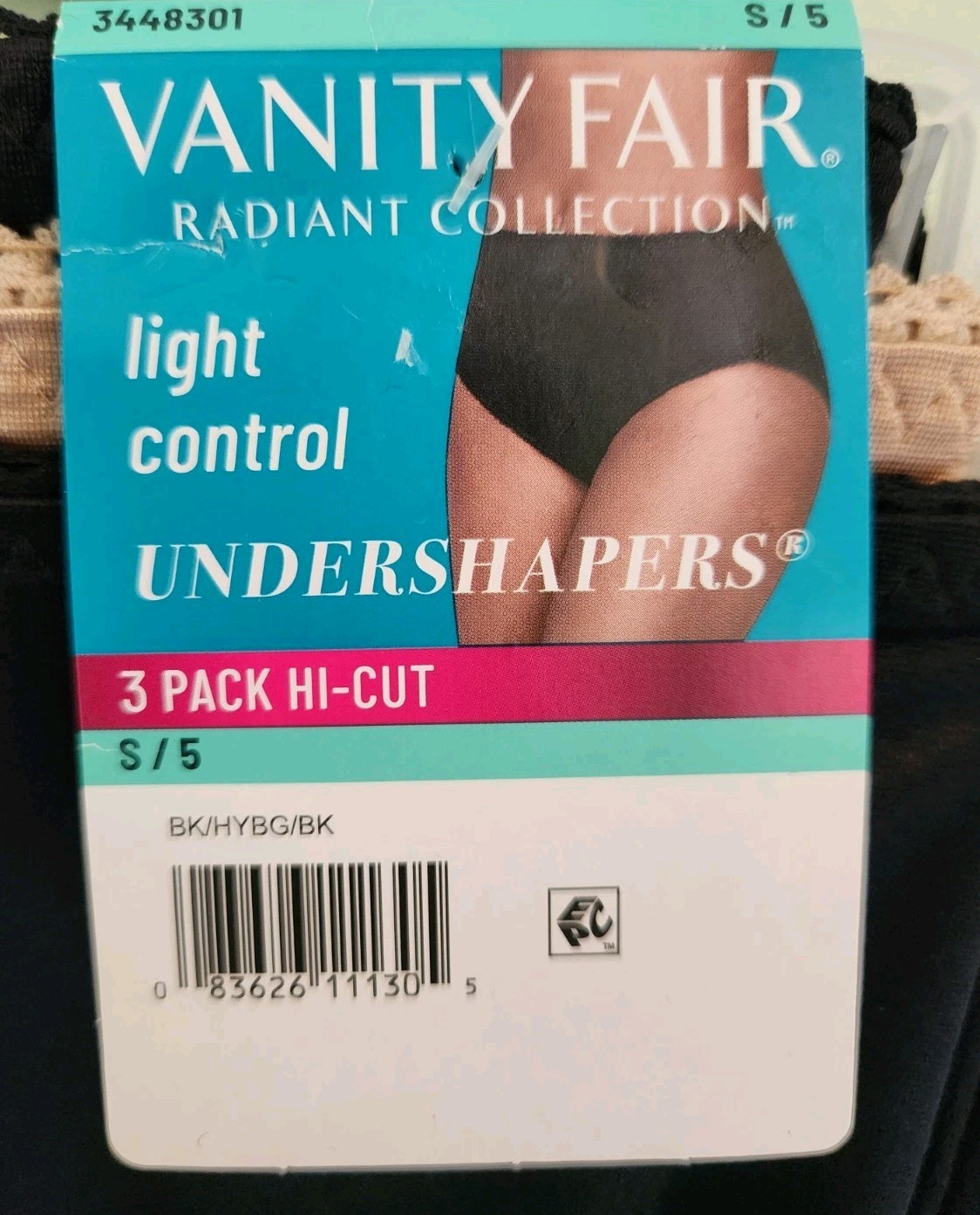 Vanity Fair Women’s SMALL 5 Hi-Cut Light Control Undershapers Briefs Panties