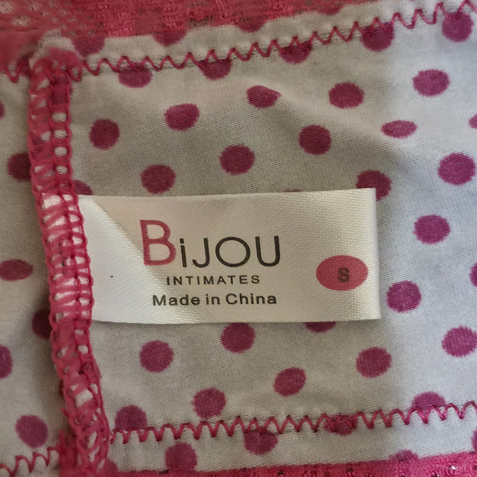 Bijou Intimates Pink Polka Dot Bikini Panties Underwear Size Small NWT