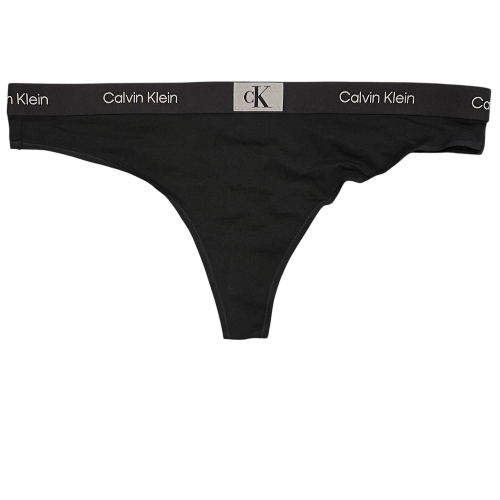 NWT CALVIN KLEIN Thong Sz 1X-2X-3X Black Logo Cotton Jersey #1