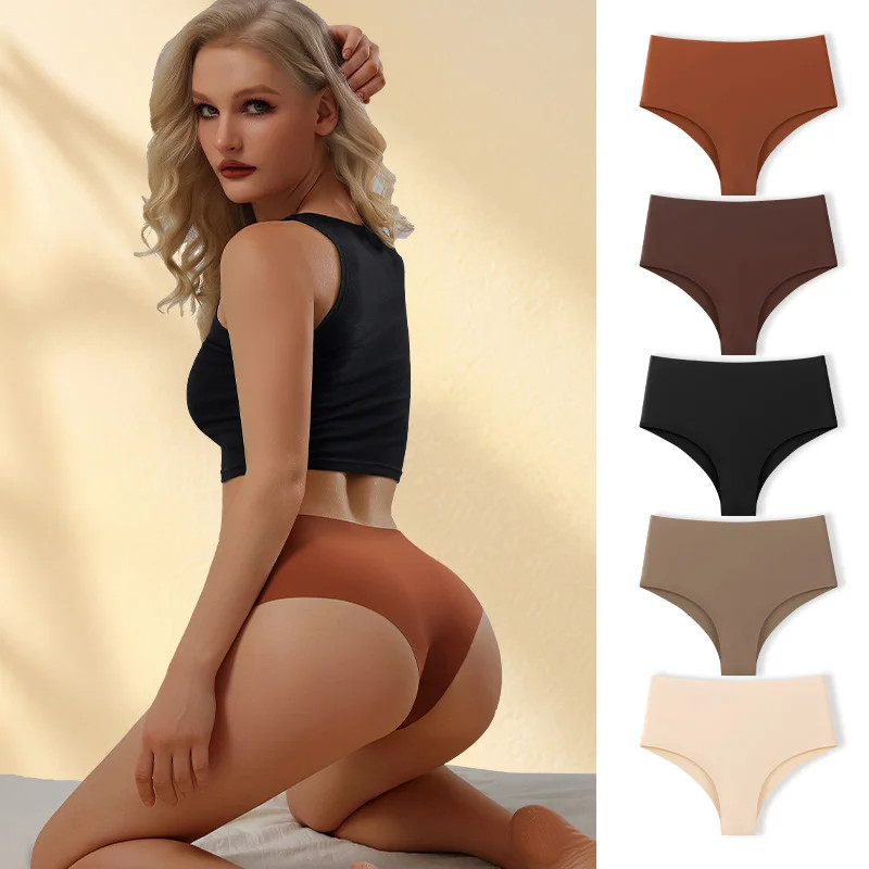 5 Pack Seamless Underwear for Women Comfortable High Rise Hipster Multicolor No