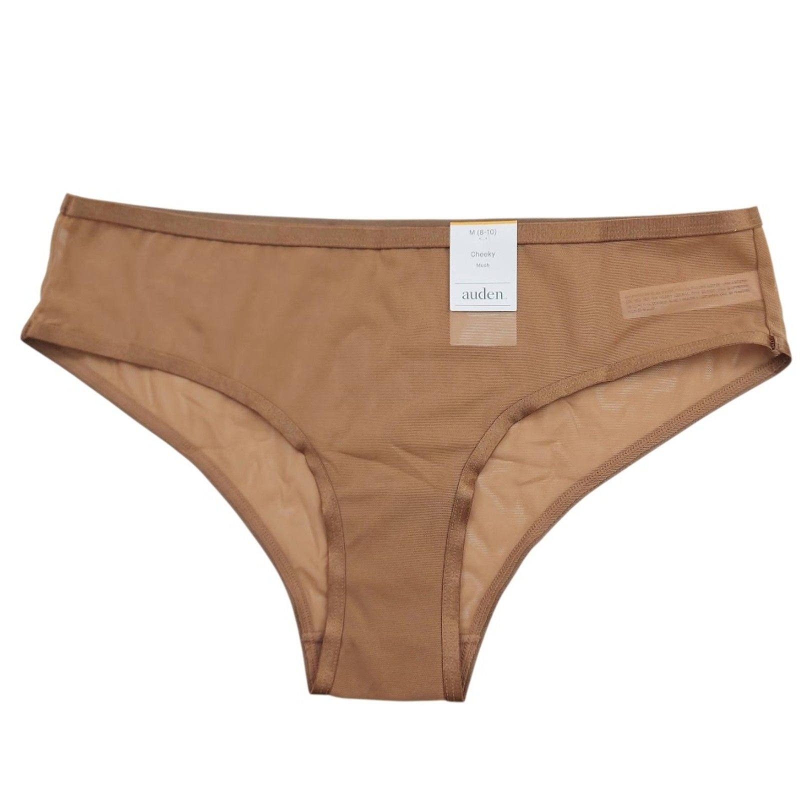 Auden Lace Mesh Cheeky Underwear Womens Medium Brown Sheer Panties Coquette