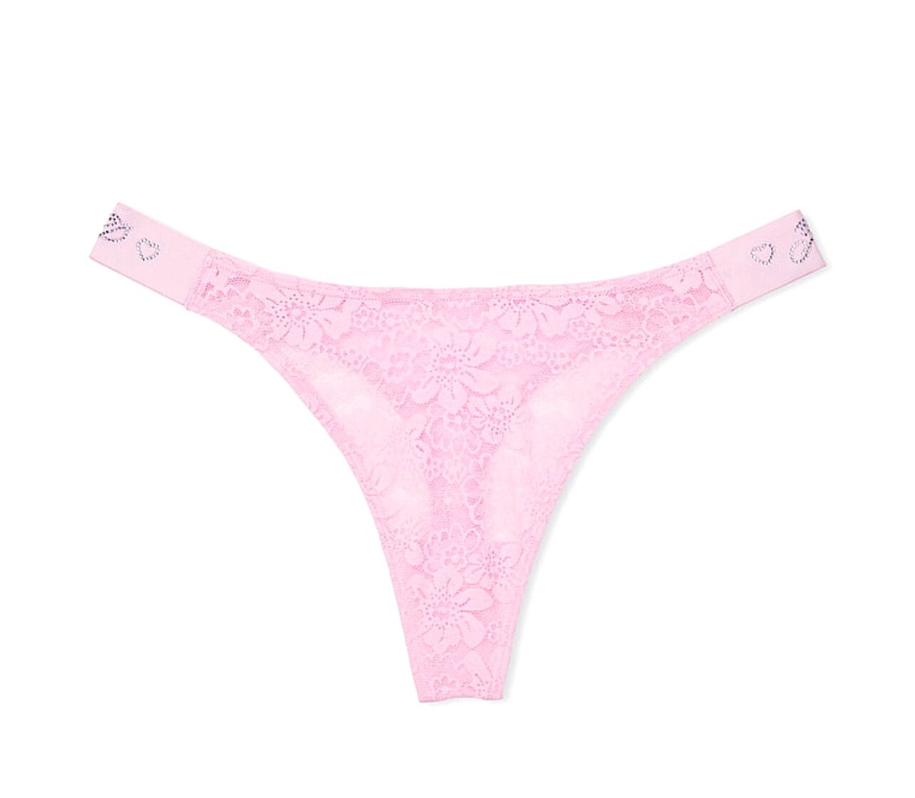 Nwt PINK Wink Victorias Secret Logo High Leg Thong Bling Panty M Pink Bubble