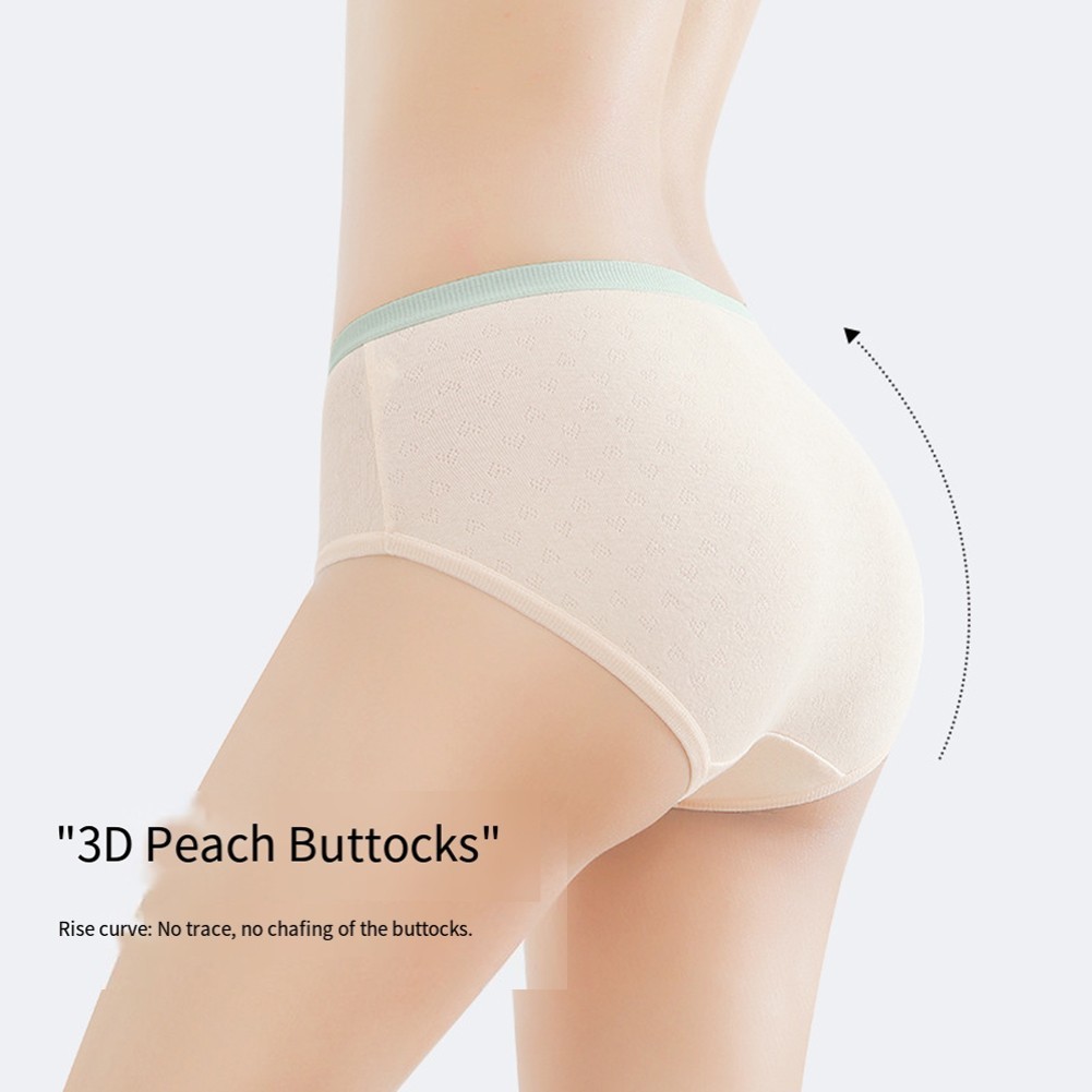 Womens Seamless Underwear Thin Cotton Spandex Mid Waist Triangle Pants