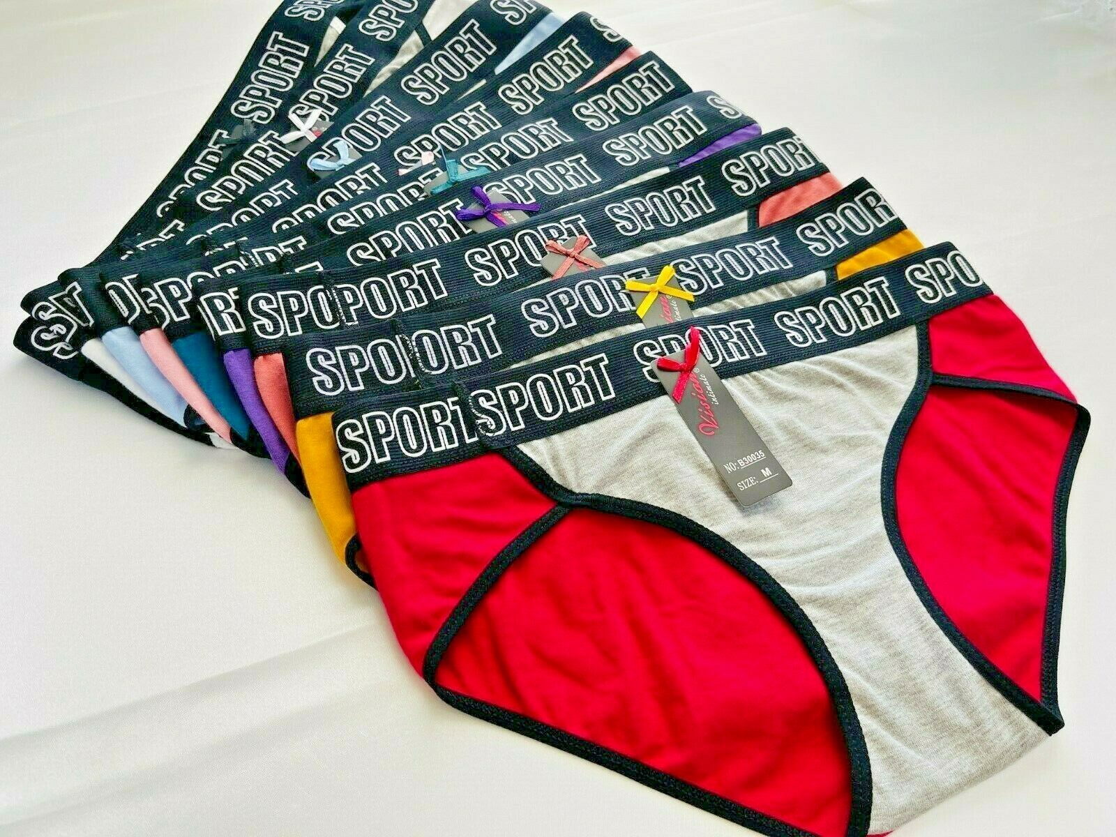 6- 12 Women’s BIKINI Sports LOVE Panties Undies 95% COTTON ACTIVE WEAR 3035 S-XL