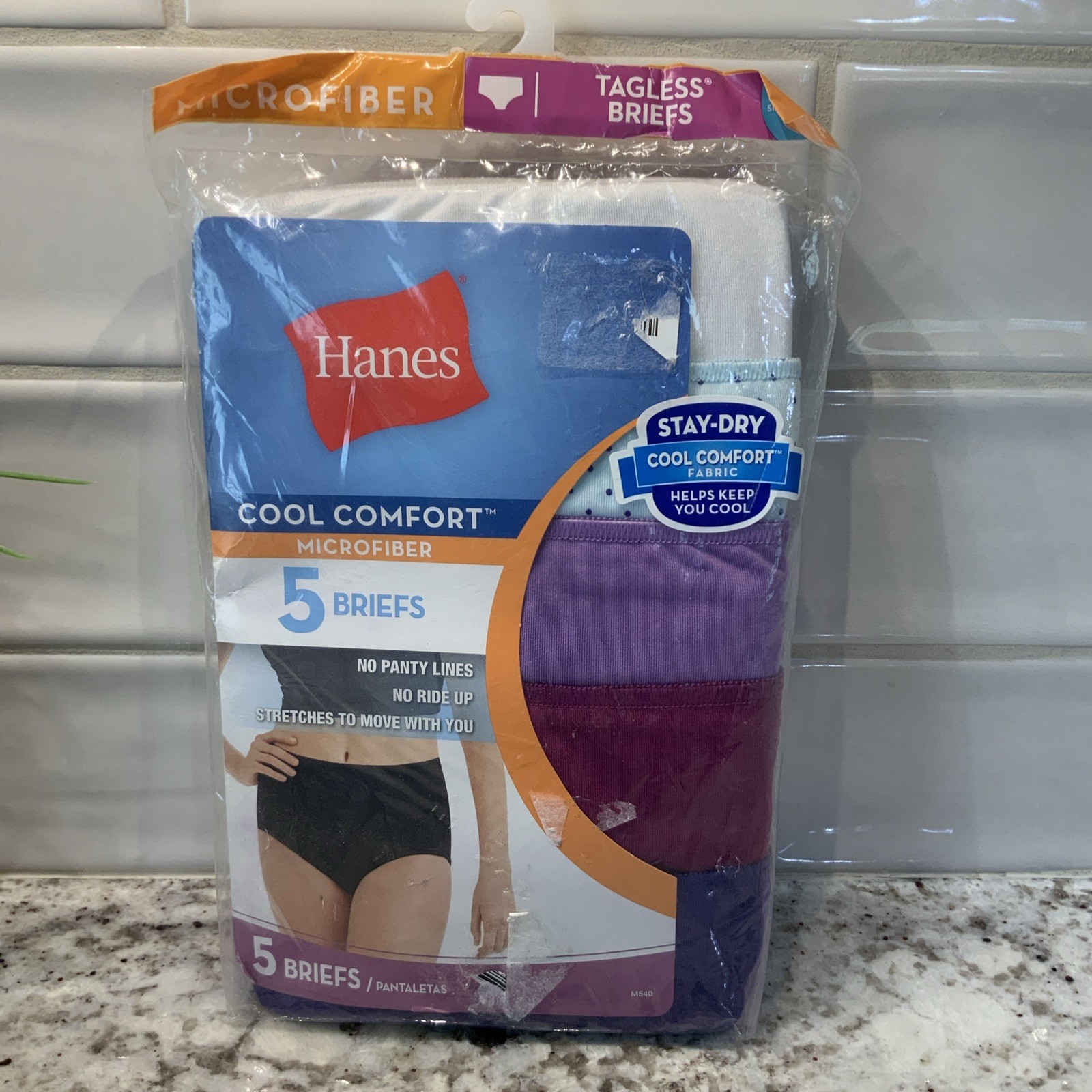 Hanes 2015 Stay Dry Women’s Microfiber Cool Comfort Briefs Panties 5 Pack Size 9