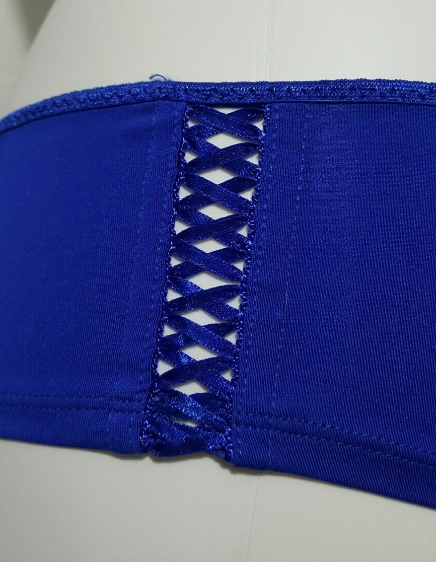 Vintage Fredericks of Hollywood Royal Heartbreaker Ribbon Boy Shorts Sz SM #2979