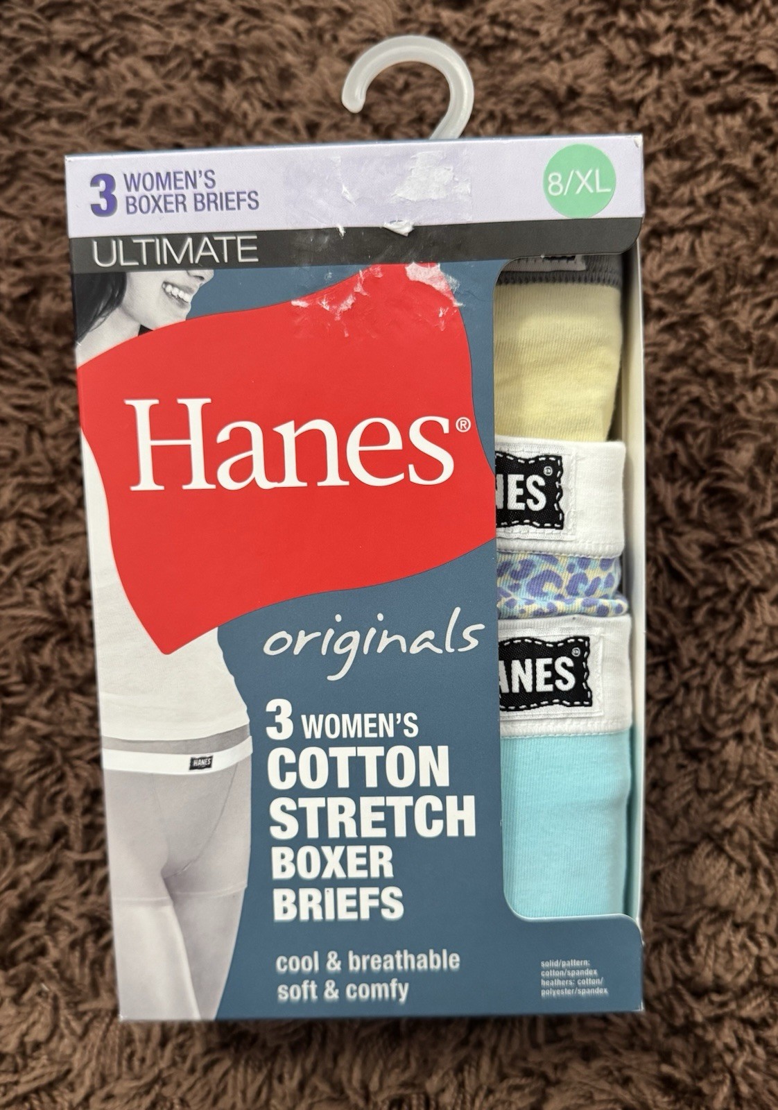 New Hanes Women’s Multicolored 3-Pack Boxer Briefs – Size X-Large 8