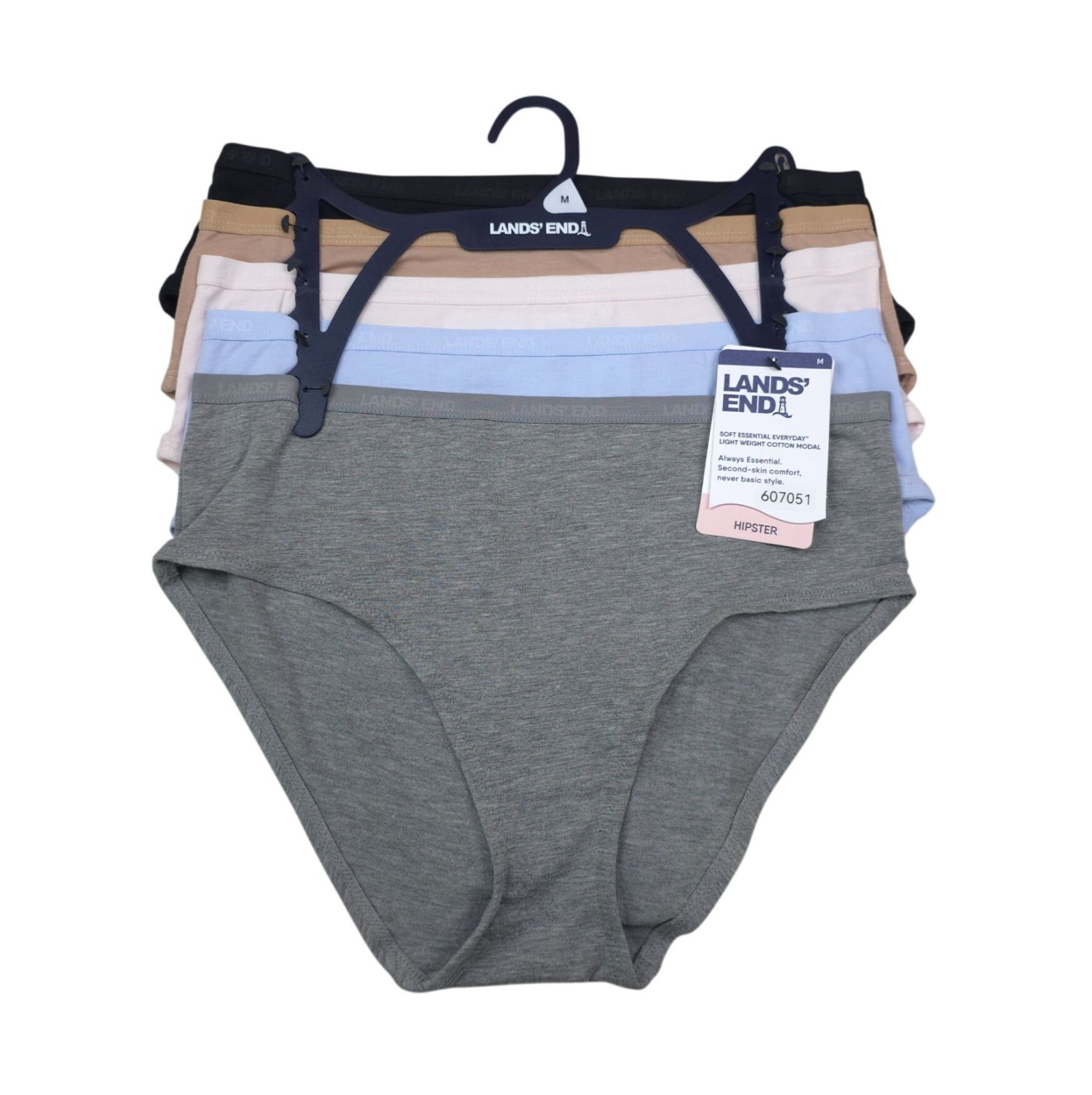 Lands End Womens Cotton Modal Hipster Underwear Panties 6-Pack Size M (10-12)
