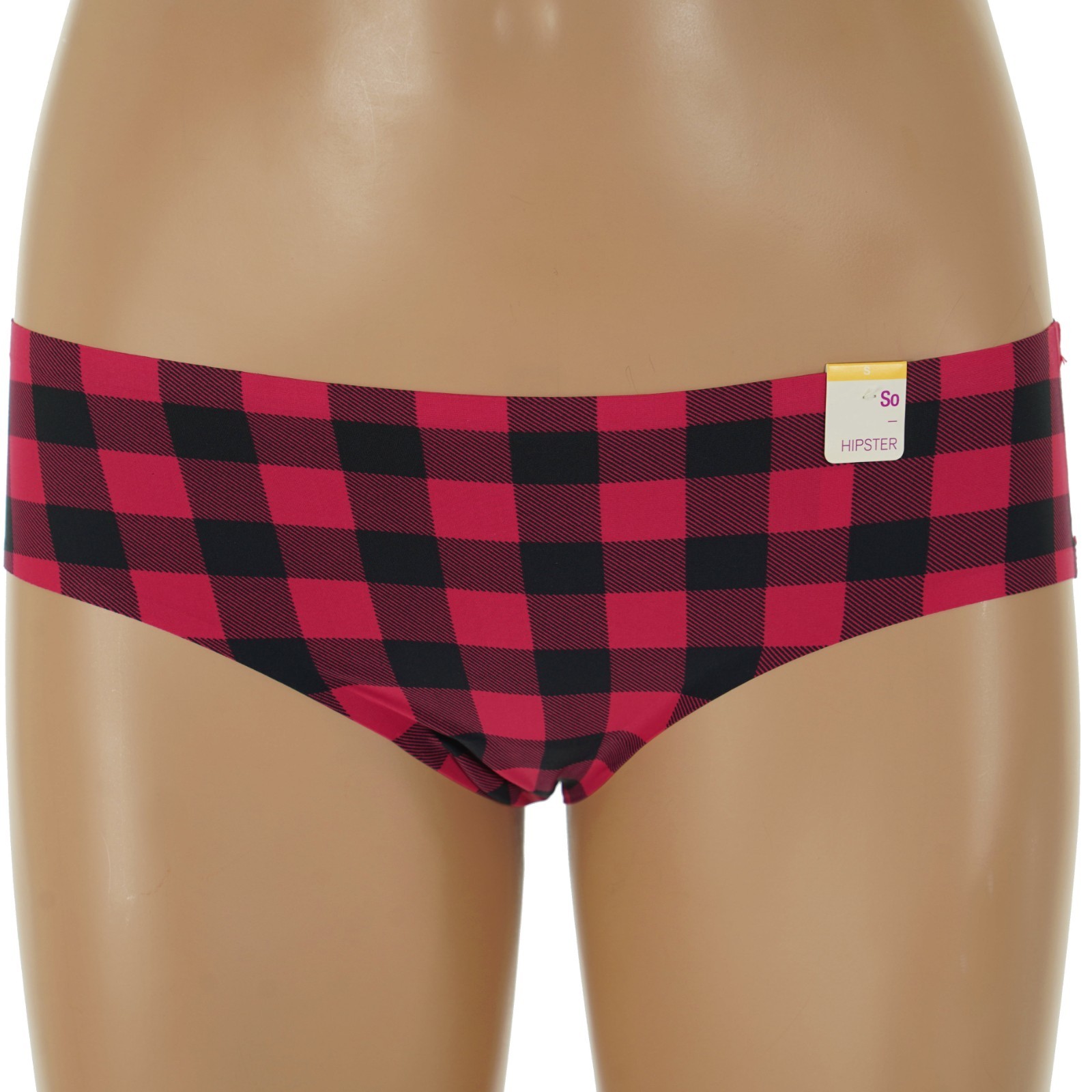 SO Junior’s Size 3-5 SMALL #SO64001 BLACK & RED Buffalo Check HIPSTER PANTIES