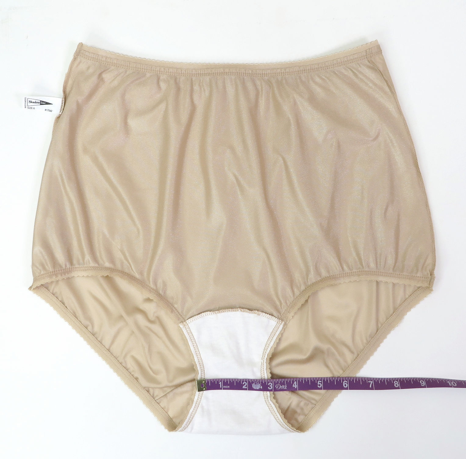 Shadowline Panties Women’s Brief Nylon Underwear Vintage Style High Waist 3 Pk