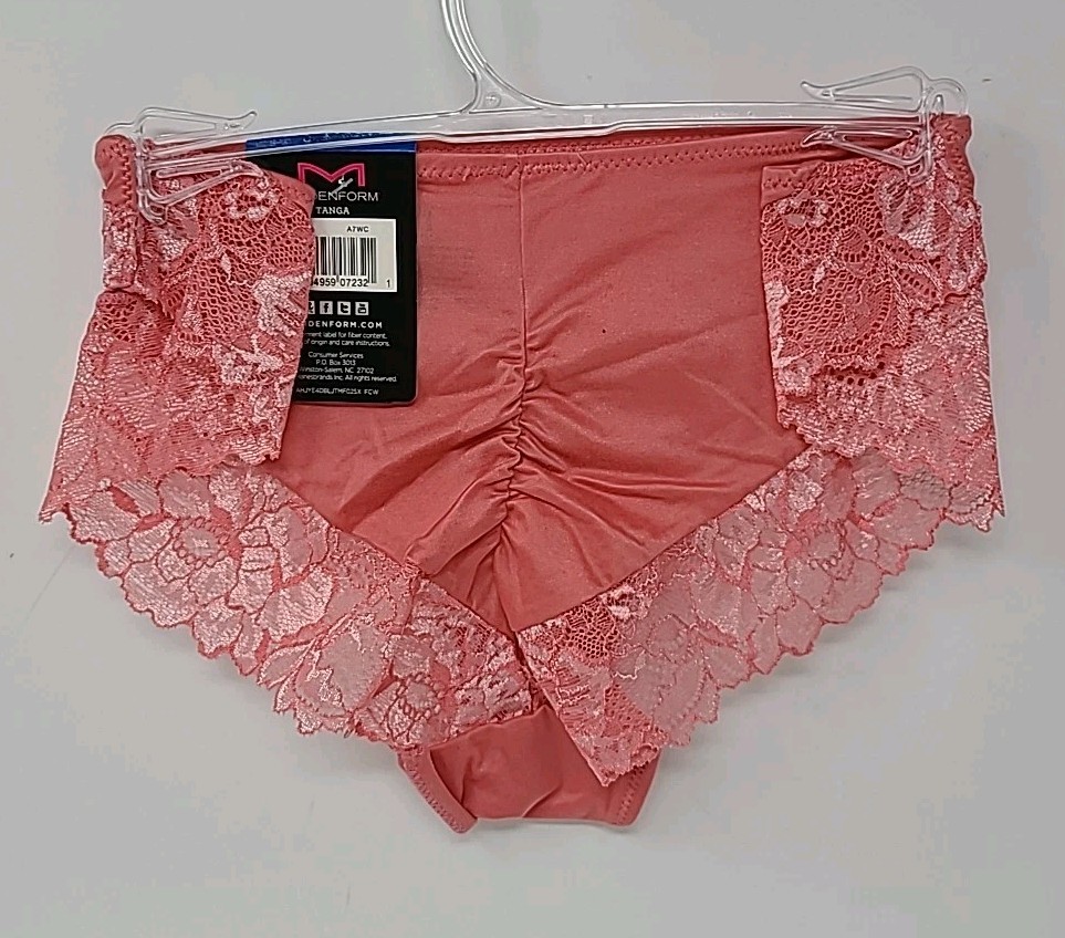 Women’s Maidenform 40159 Comfort Devotion Lace Back Tanga Panty Pink XL LOT OF 2