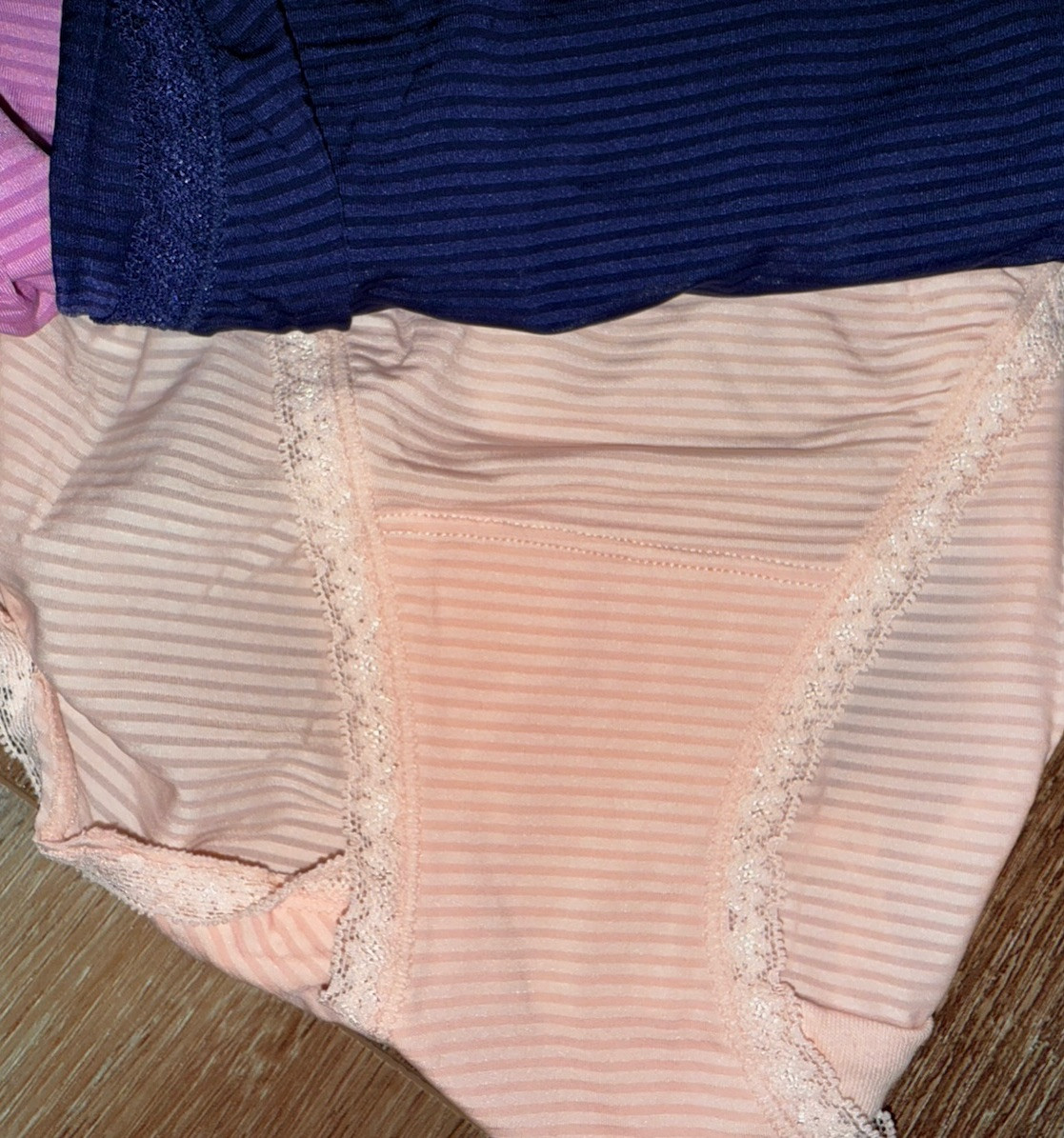 Vanity Fair Radiant Womens Hi-Cut Underwear Panties 3-Pair Nylon Striped ~ XL