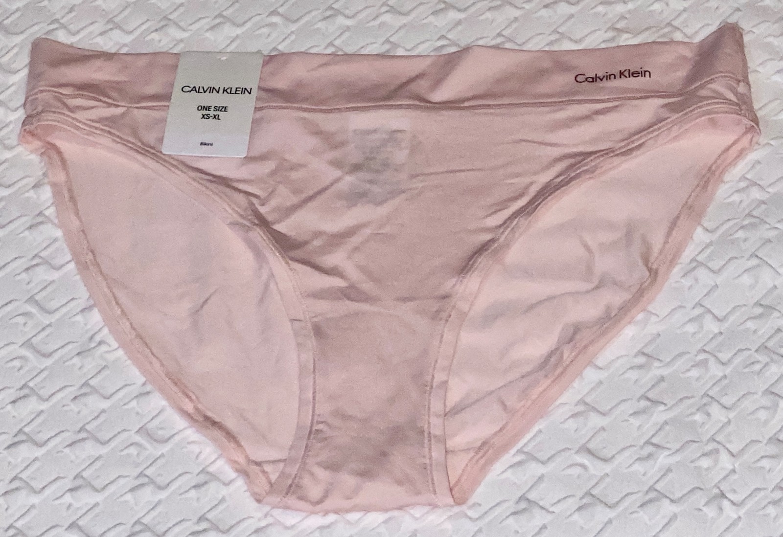 CALVIN KLEIN One Size Microfiber Lt Pink Bikini Panty NEW Womens O/S fits XS-XL