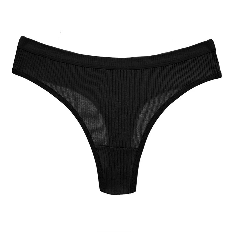 Women’s Panties Cotton Breathable Thongs Simple Striped Underwear Soft G-Strings