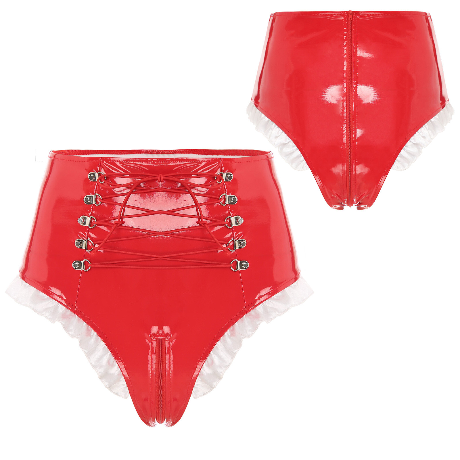 Women’s Underwear Athletic Panties Zipper Briefs Frilly Knickers Nightclub Sexy
