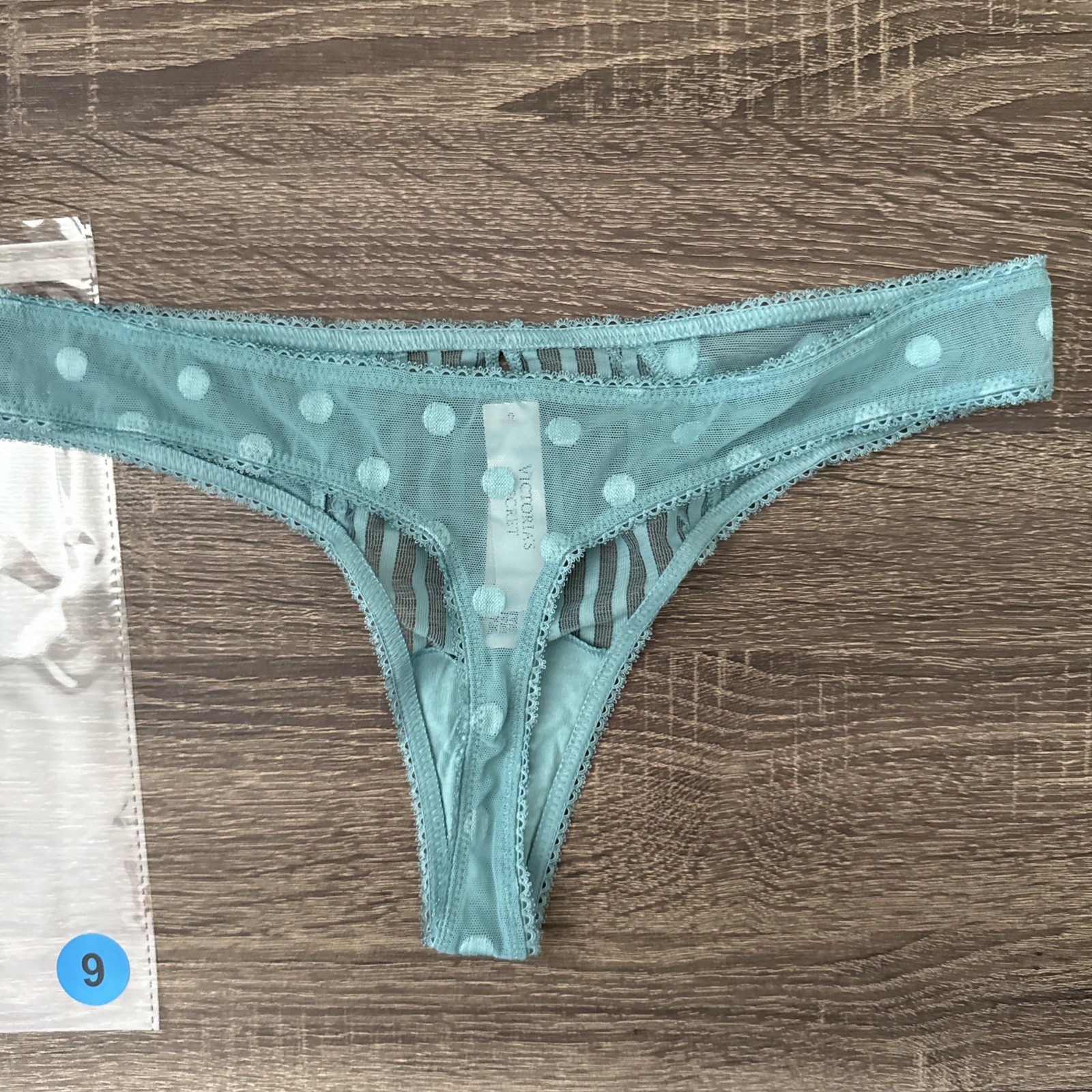 Victoria’s Secret Medium, Teal Blue, Sheer Mesh Thong Panties